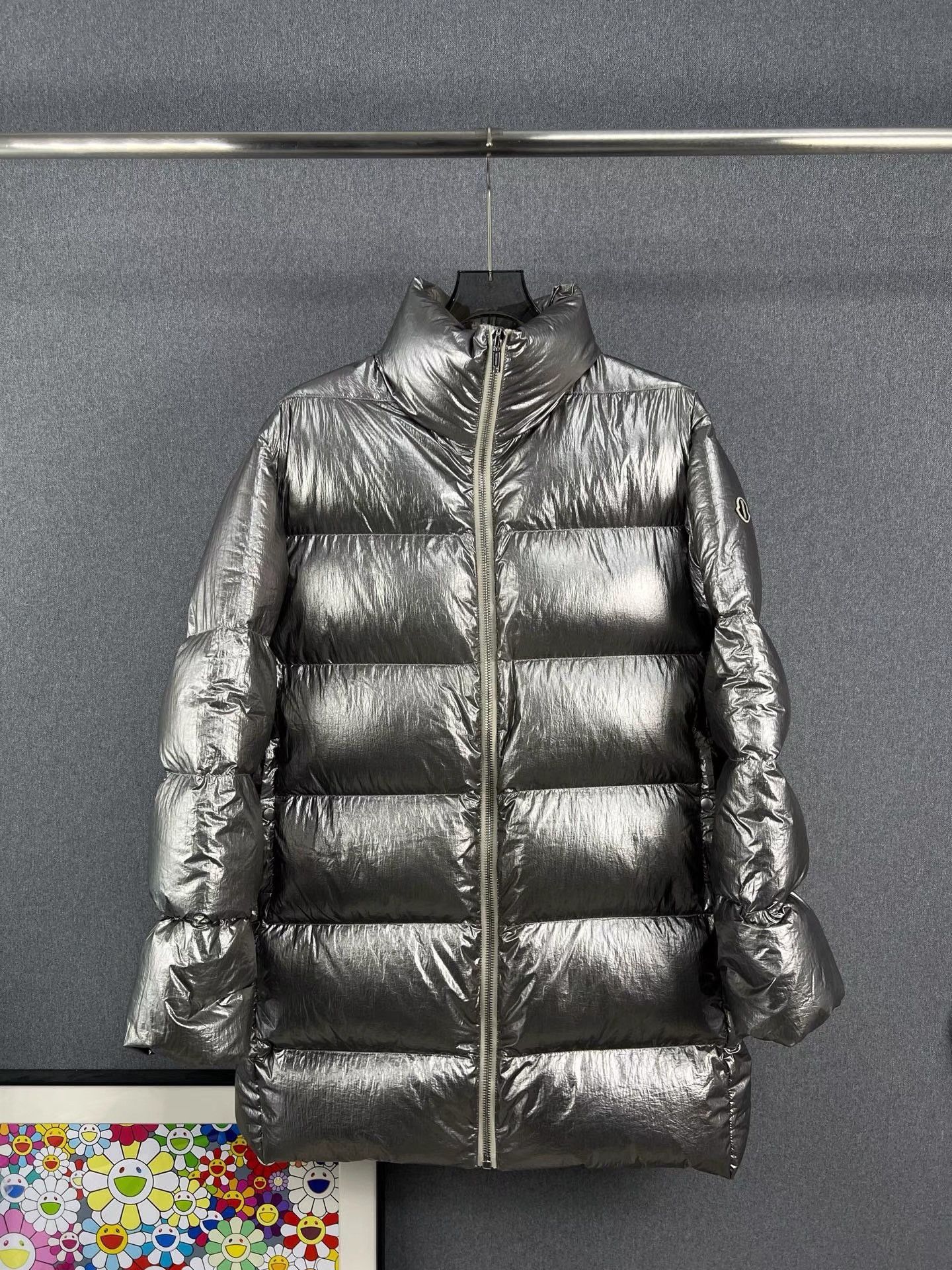 Moncler MONCLER × RICK OWENS Silver Down Jacket K1 Size XS / US 0-2 / IT 36-38 - 1 Thumbnail