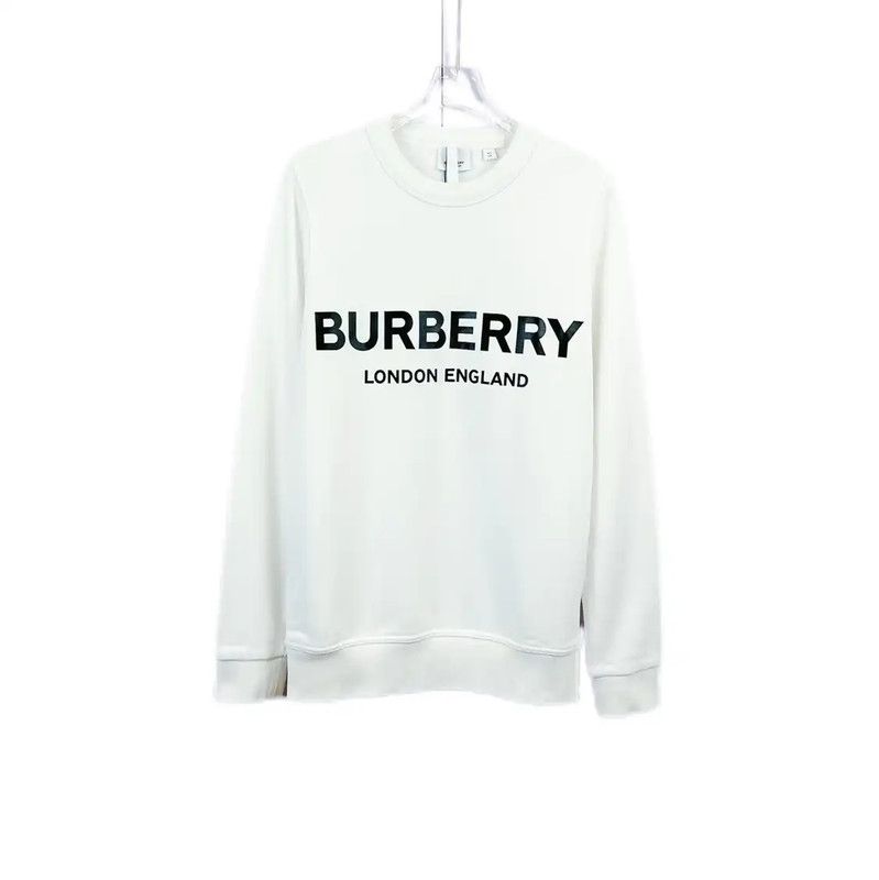Burberry Long Sleeve White Cotton Sweatshirt