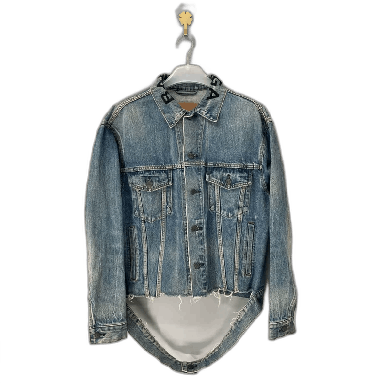 Balenciaga Balenciaga Blue Denim Jacket with Distressed Design-2505 Size US S / EU 44-46 / 1 - 1 Thumbnail