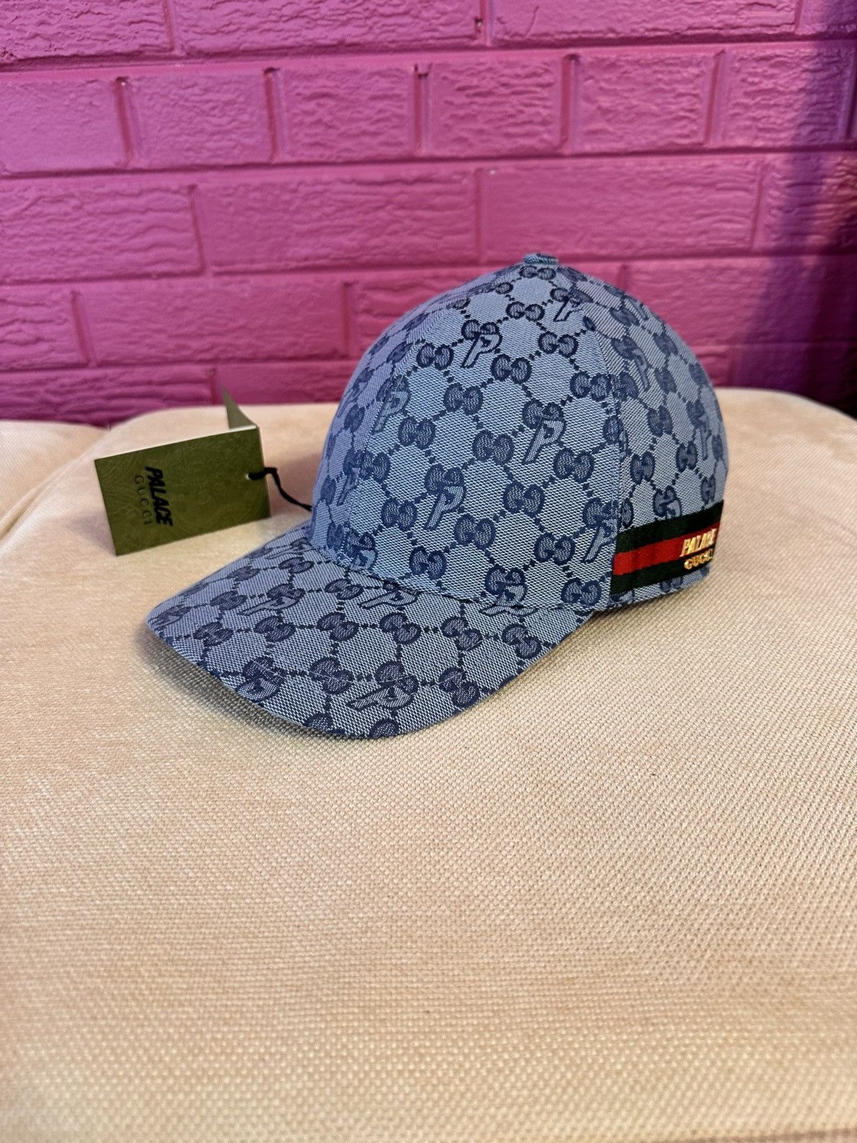 Pre-owned Gucci X Palace Gucci Palace Baseball Hat In Pale Blue