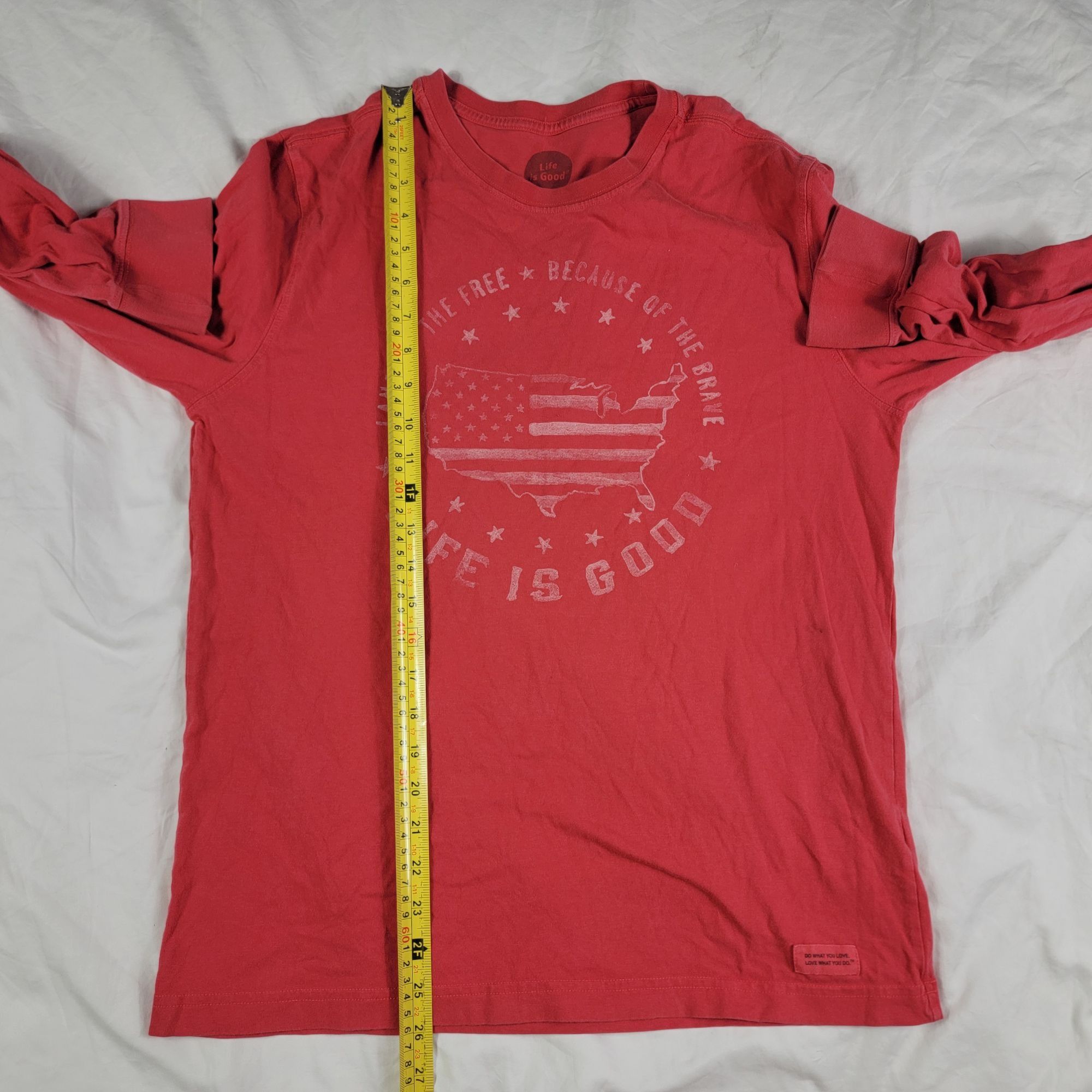 Life is Good Life Is Good Mens Small Red Shirt Land Of The Free Because O Size US S / EU 44-46 / 1 - 8 Thumbnail