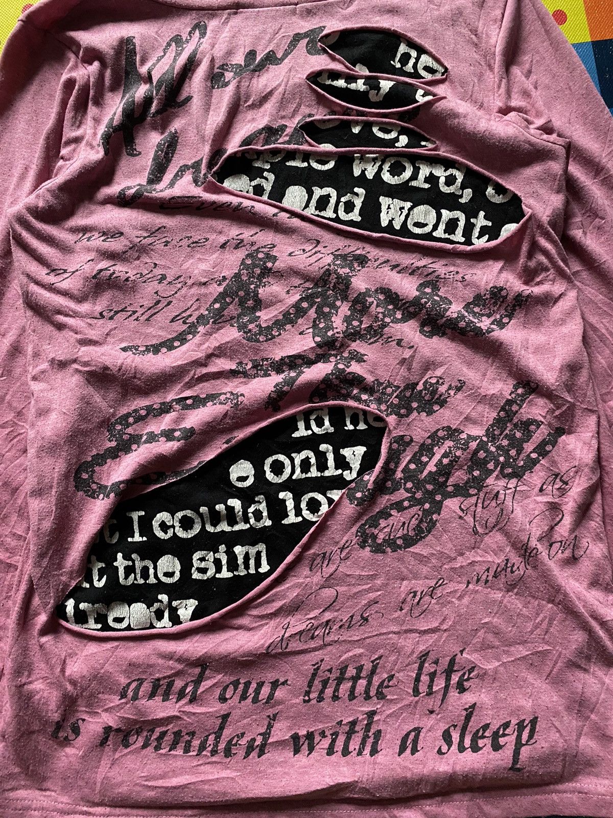 If Six Was Nine × Japanese Brand × Le Grande Bleu (L.G.B.) 2000s Lazy Daisy double layers poem cut out tshirt Size US M / EU 48-50 / 2 - 4 Thumbnail