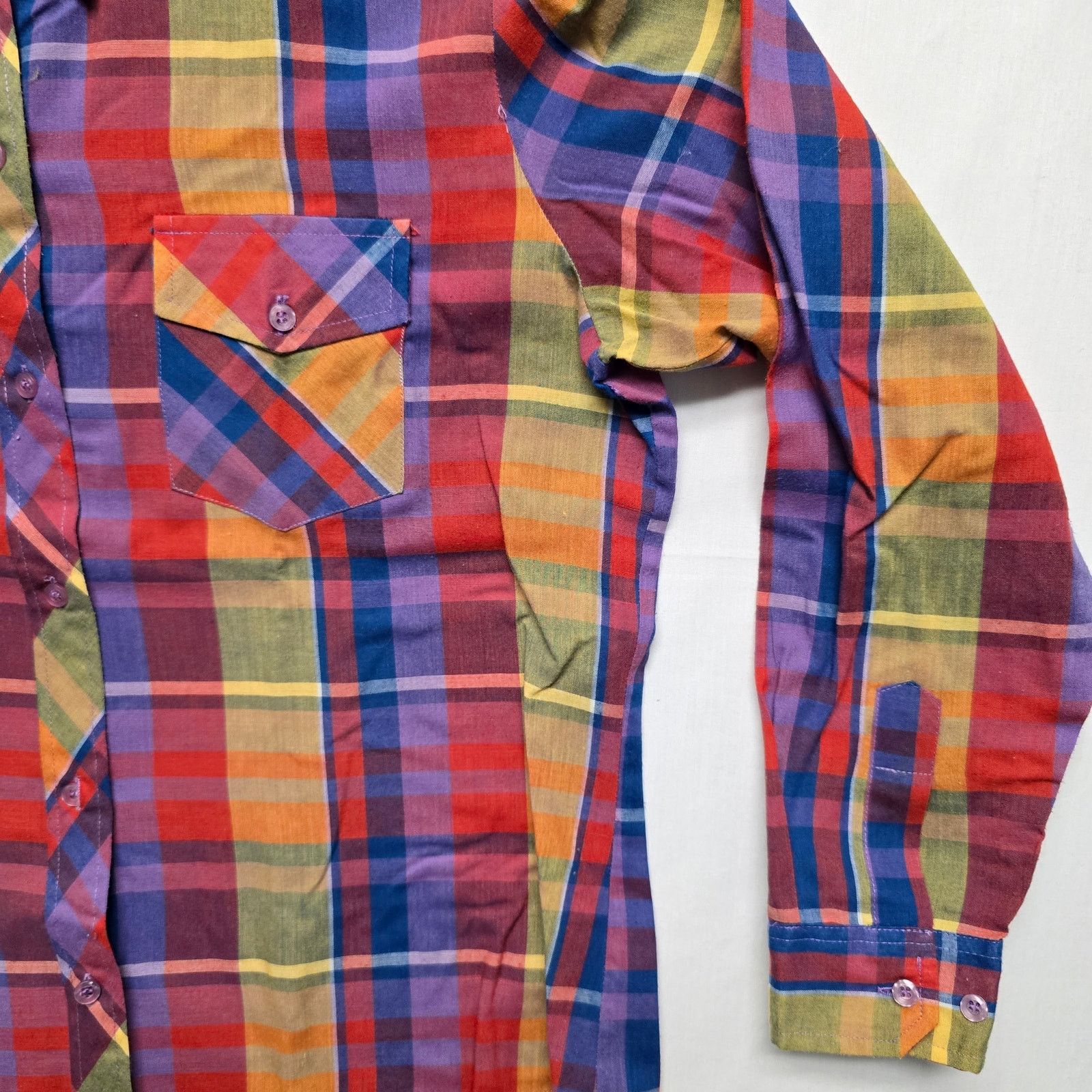 Vintage Vintage Amy Barr Womens Plaid Long Sleeve Button Blouse Size L / US 10 / IT 46 - 2 Thumbnail