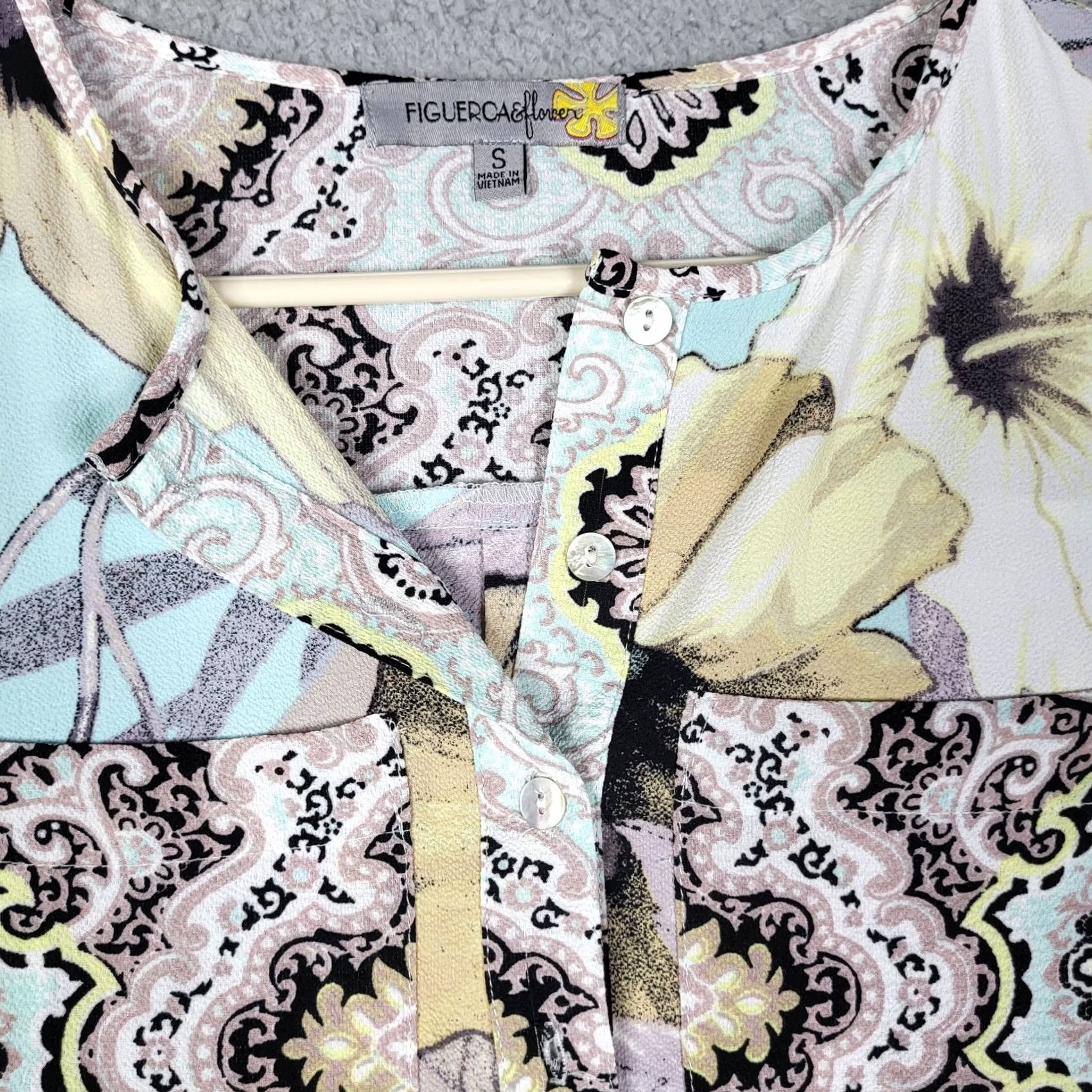 Vintage FLGUERCA & FLEVERE Floral print tunic Blouse Size S Women's Size S / US 4 / IT 40 - 5 Thumbnail