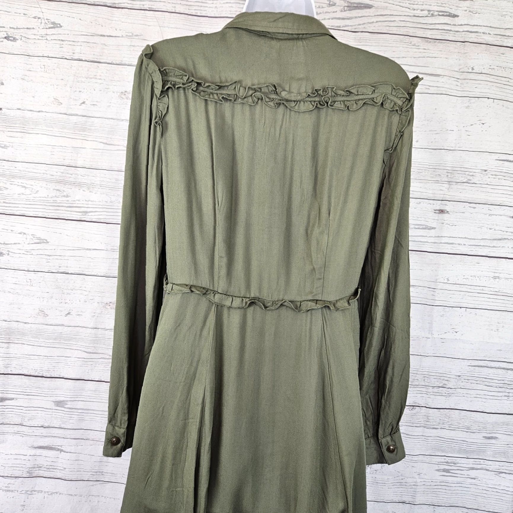 Vintage Matilda Jane Womens Button Up Dress Shirt Dress Sz M Green Long Sleeve Rayon Vintage: No Size M / US 6-8 / IT 42-44 - 4 Thumbnail