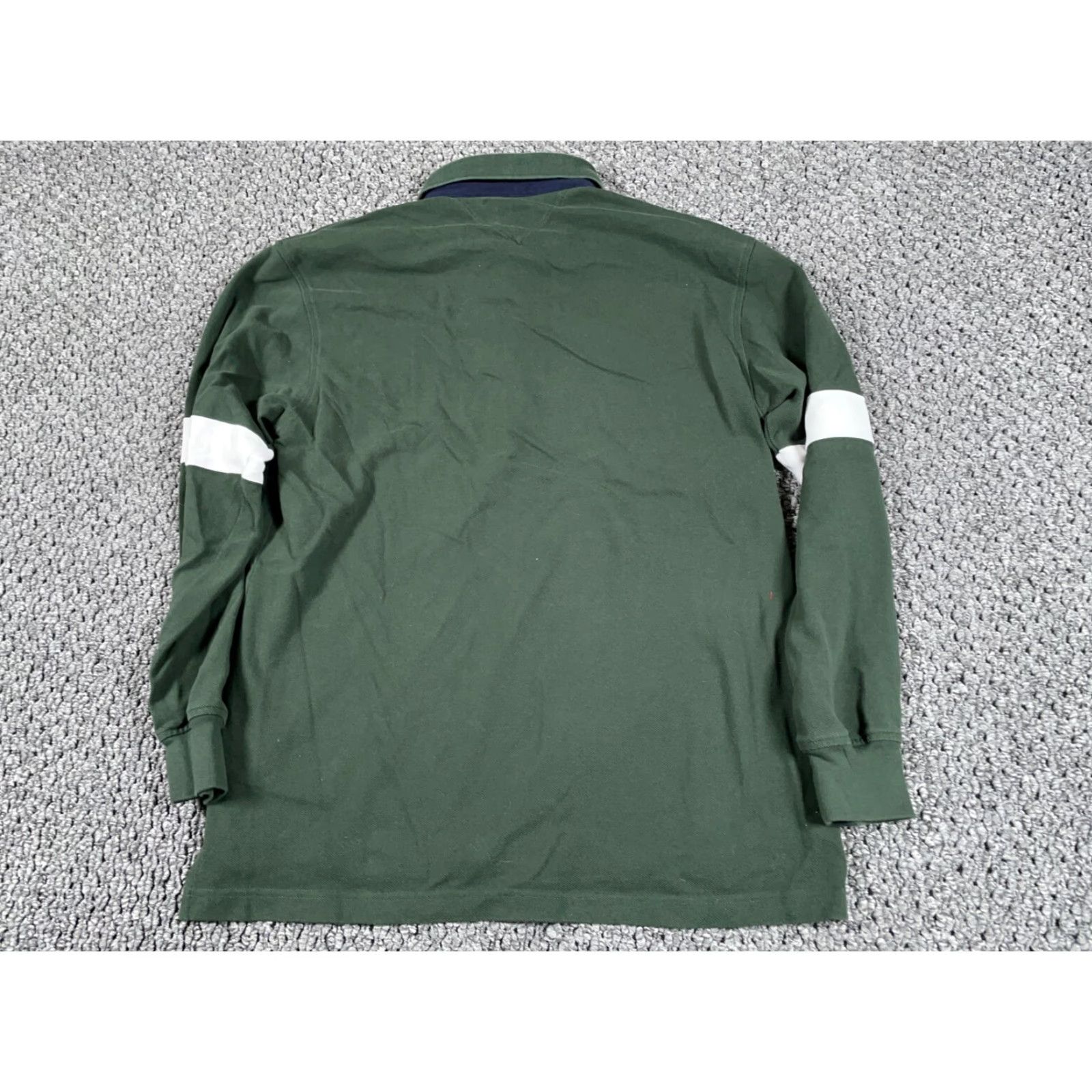Tommy Hilfiger VINTAGE Tommy Hilfiger Polo Shirt Mens Large Striped Green Blue Logo Embroidered 90s Hipster Retro Polo Shirt Adult Large Mens Size US L / EU 52-54 / 3 - 2 Thumbnail