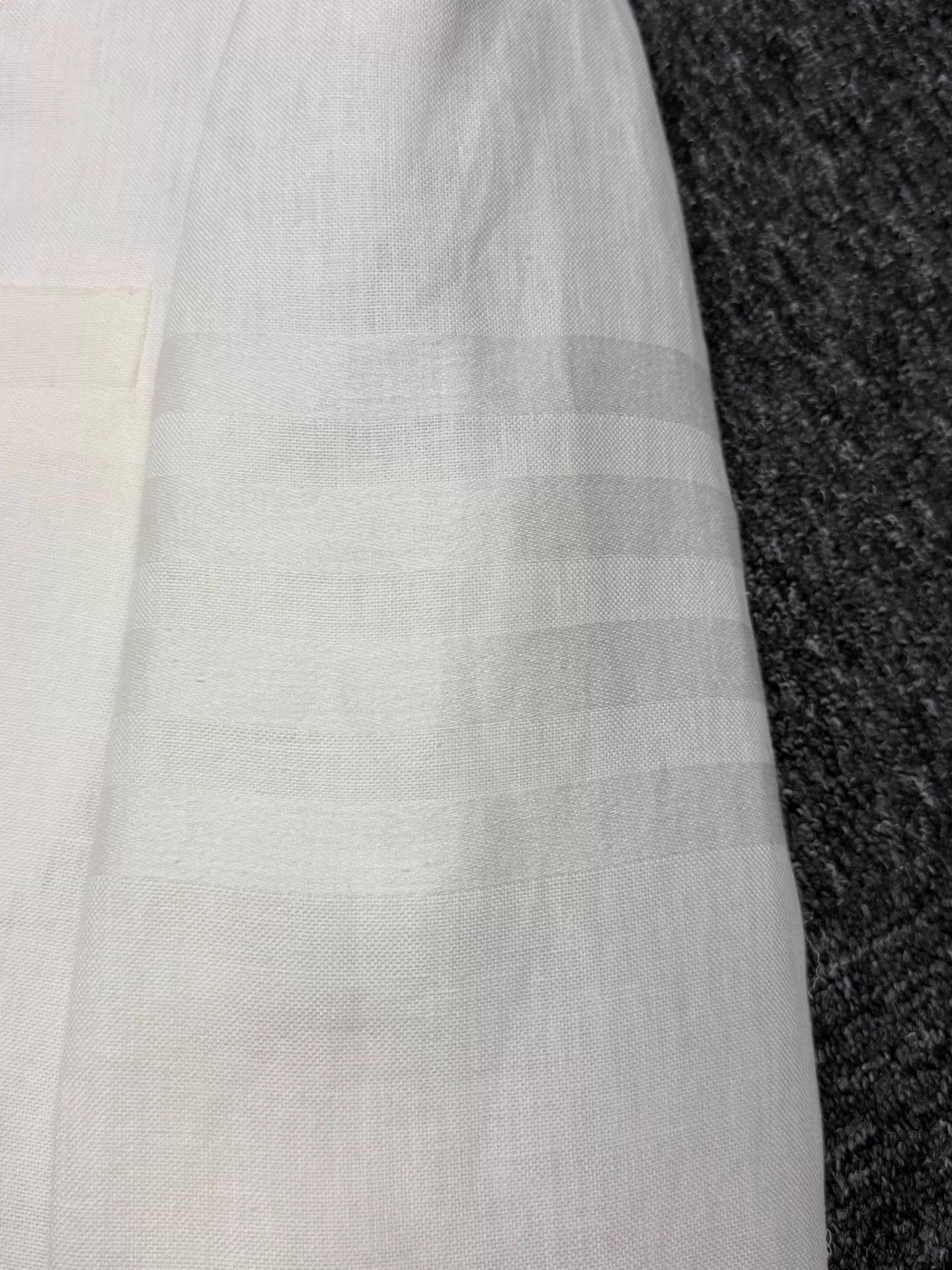 Thom Browne Thom Browne Men's White Linen 4-Bar Blazer Size US XL / EU 56 / 4 - 4 Thumbnail