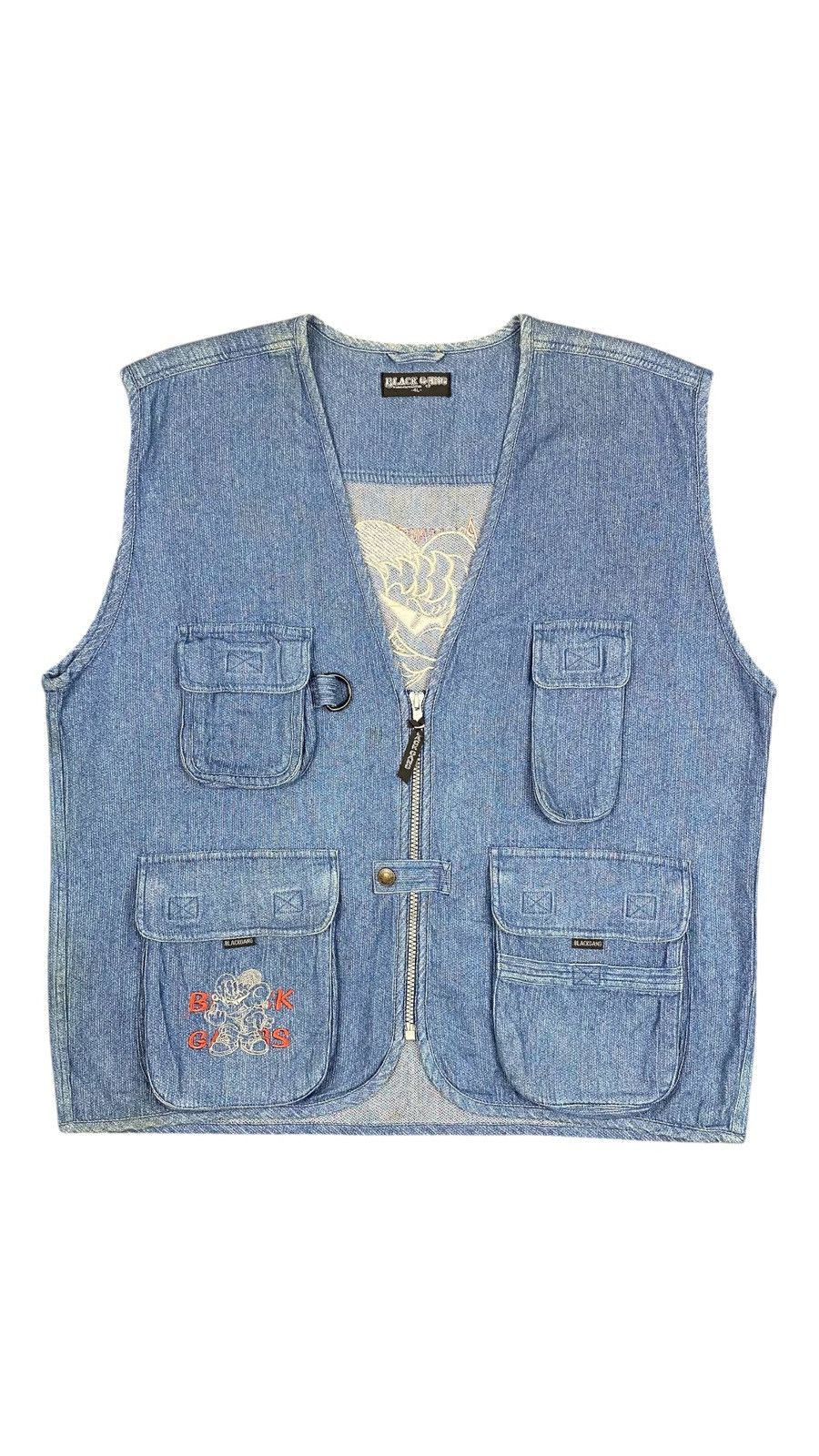 Japanese Brand Embroidered Denim Outdoor Vest Size US XL / EU 56 / 4 - 1 Thumbnail