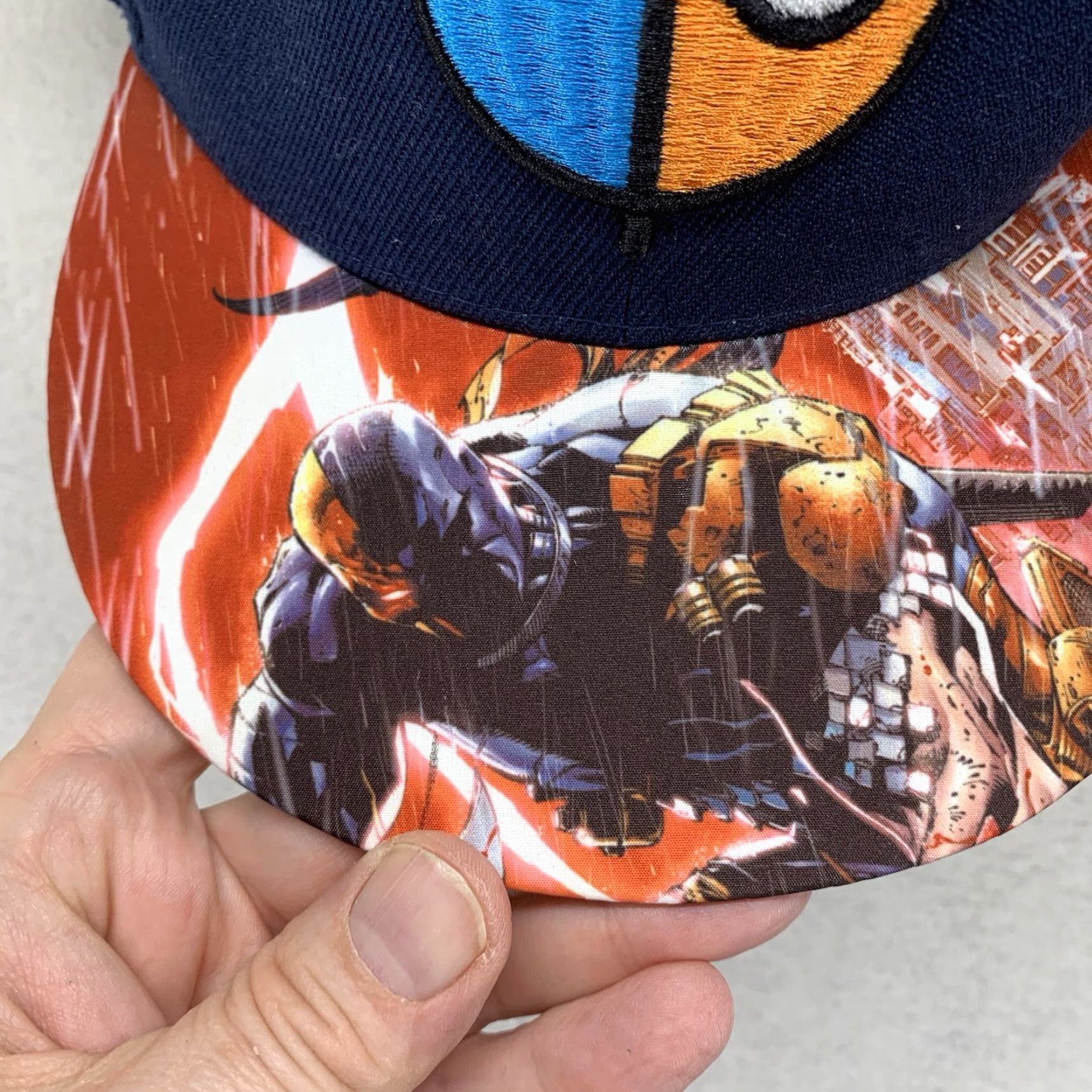 Vintage Six Flaggs DC Comics Justice League Death Stroke Hook and Loop Hat Exclusive EUC Size ONE SIZE - 3 Thumbnail
