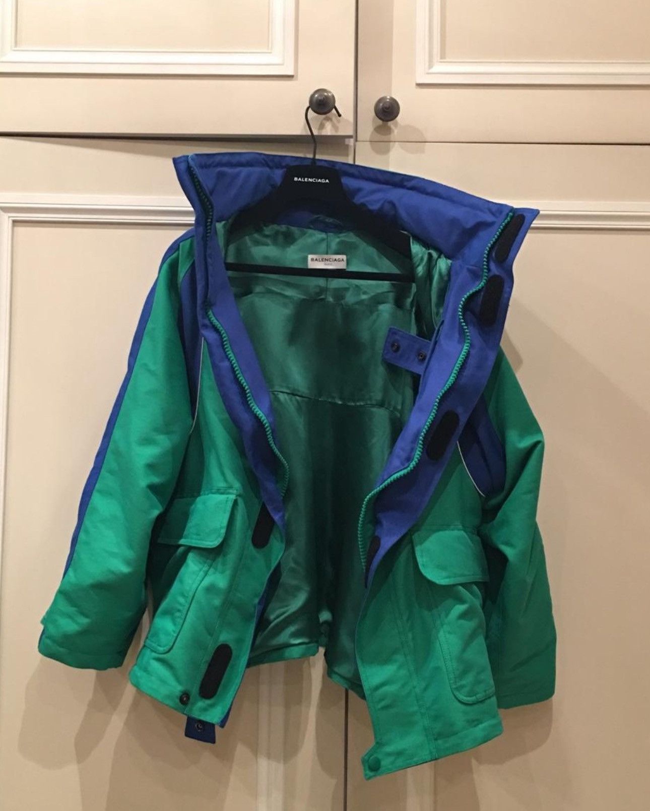 Balenciaga Balenciaga Swing Parka in Green/Blue | Grailed