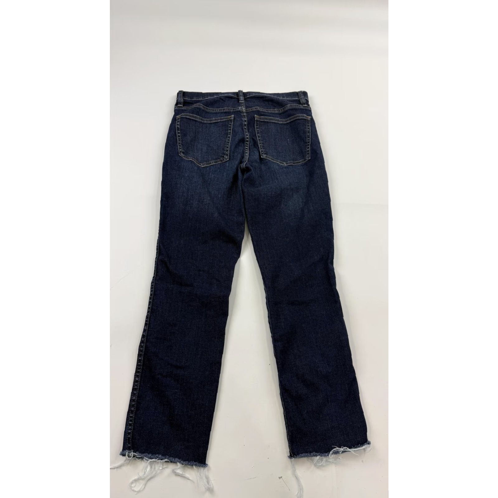 J.Crew VINTAGE J.Crew Jeans Womens 28 Dark Wash 9in Slim Straight Raw Hem Stretch Denim Blue - 27in Inseam Mens? Size 28" / US 6 / IT 42 - 6 Thumbnail