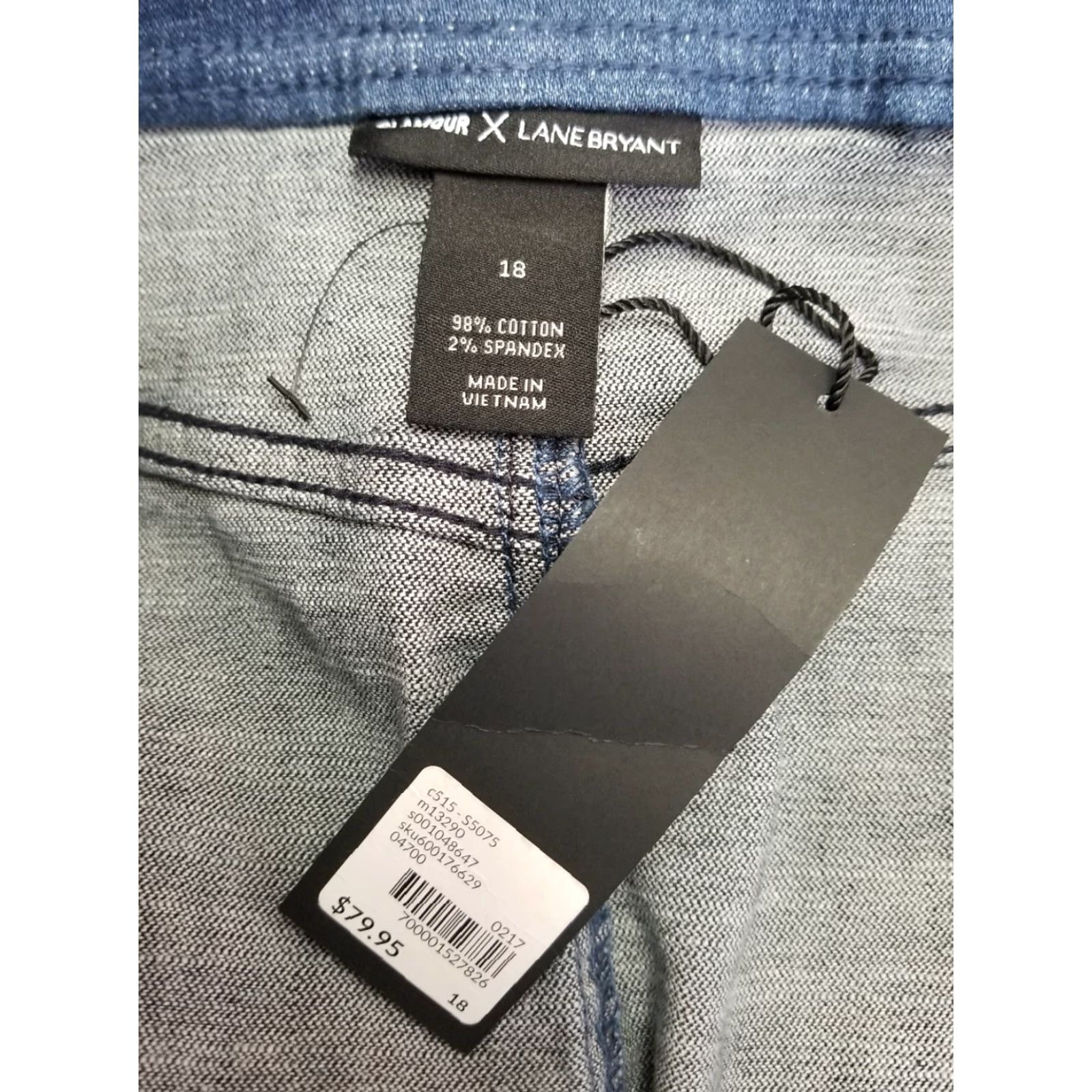 Vintage Glamour X Lane Bryant Denim Jean Skirt Size 18 Two Toned Dark Medium Fade Blue Womens Short 18 20 Across Waist 25 Waist to Hem Size 40" / US 18 - 5 Thumbnail