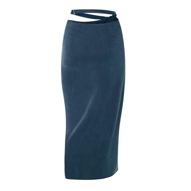 Jacquemus o1g2r1mq1024 Midi Skirt in Navy Size 28" / US 6 / IT 42 - 1 Thumbnail