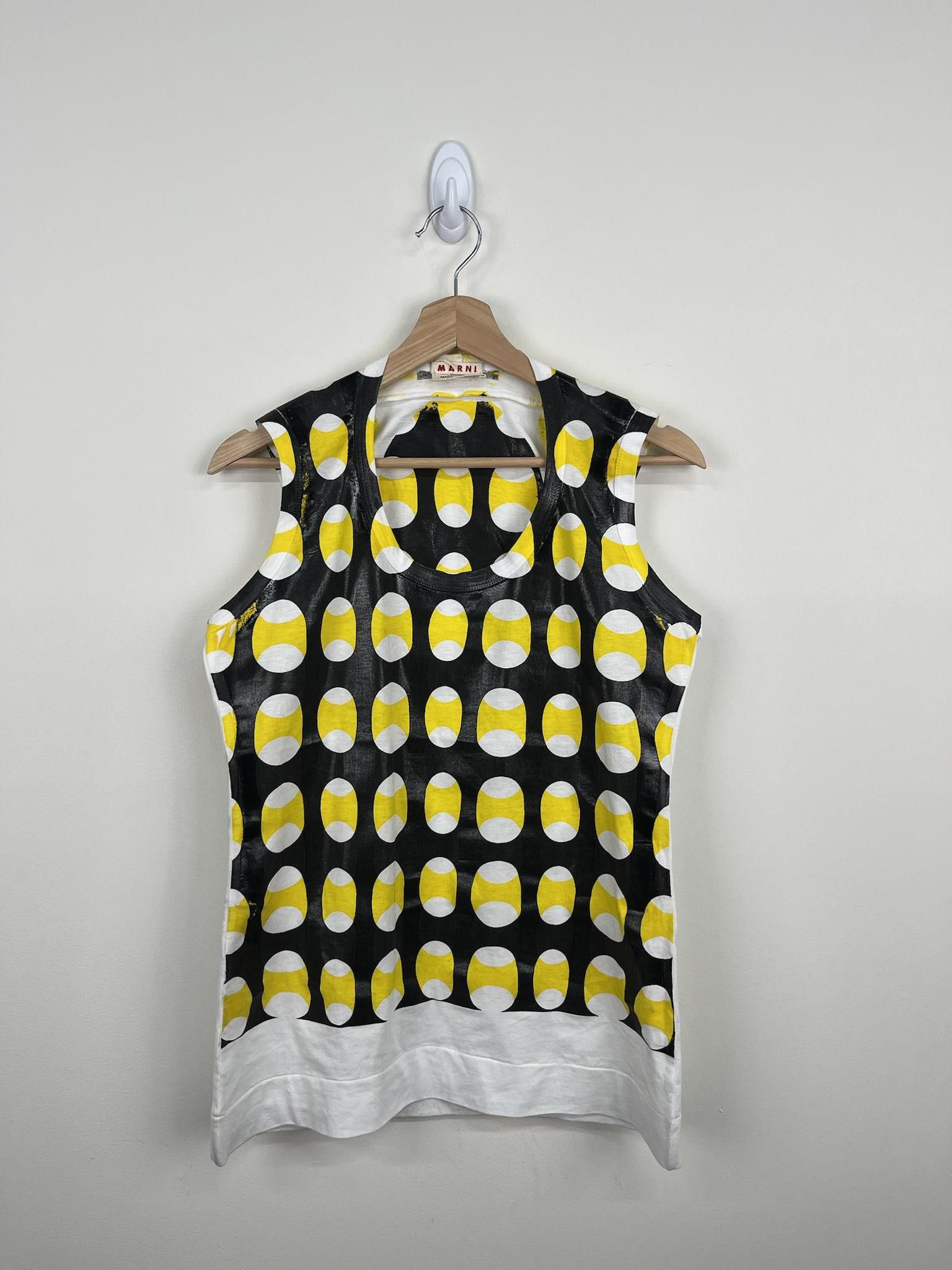 Image of Marni All Over Print Tank Top in Black/Yellow, Men's (Size XS)