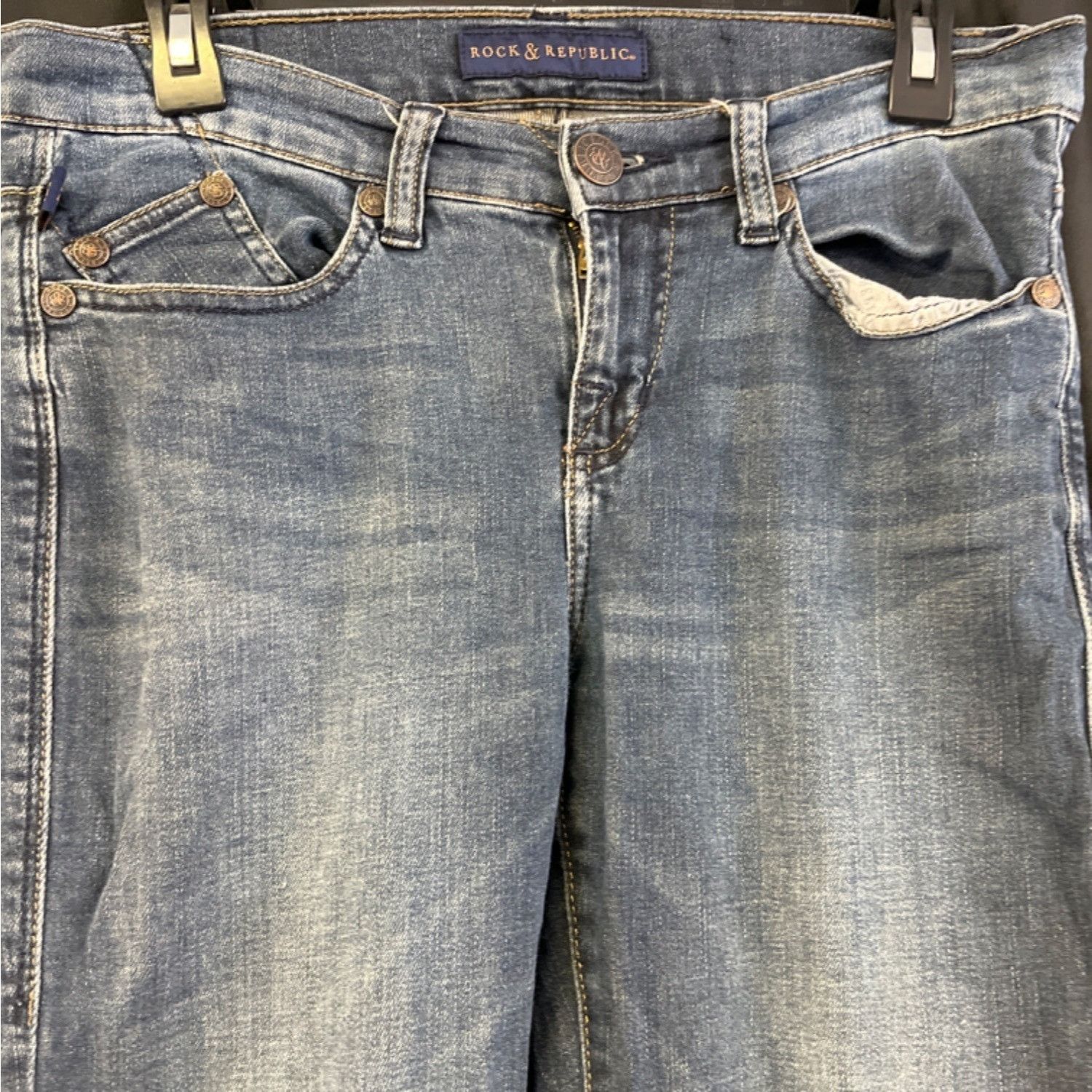 Rock & Republic Rock & Republic Kasandra Women's Blue Jeans/Bootcut Sz 6 SKU Size 28" / US 6 / IT 42 - 3 Thumbnail