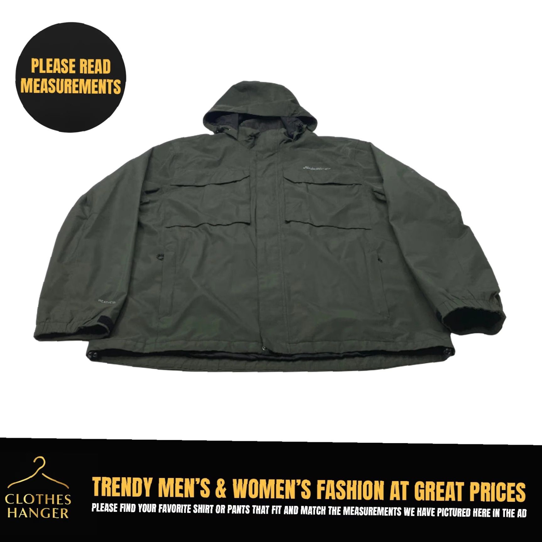 Eddie Bauer Eddie Bauer Jacket Mens XL Green Hooded Rain Coat Windbreaker WeatherEdge 7852 Size US XL / EU 56 / 4 - 2 Thumbnail