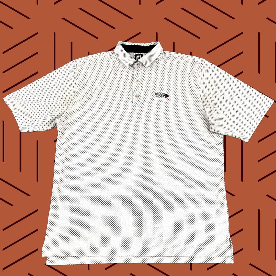 Footjoy FootJoy Polo Shirt Mens 2XL White Geometric Classic Sport Shirt Men Adjustable Stretch Size US XXL / EU 58 / 5 - 1 Thumbnail