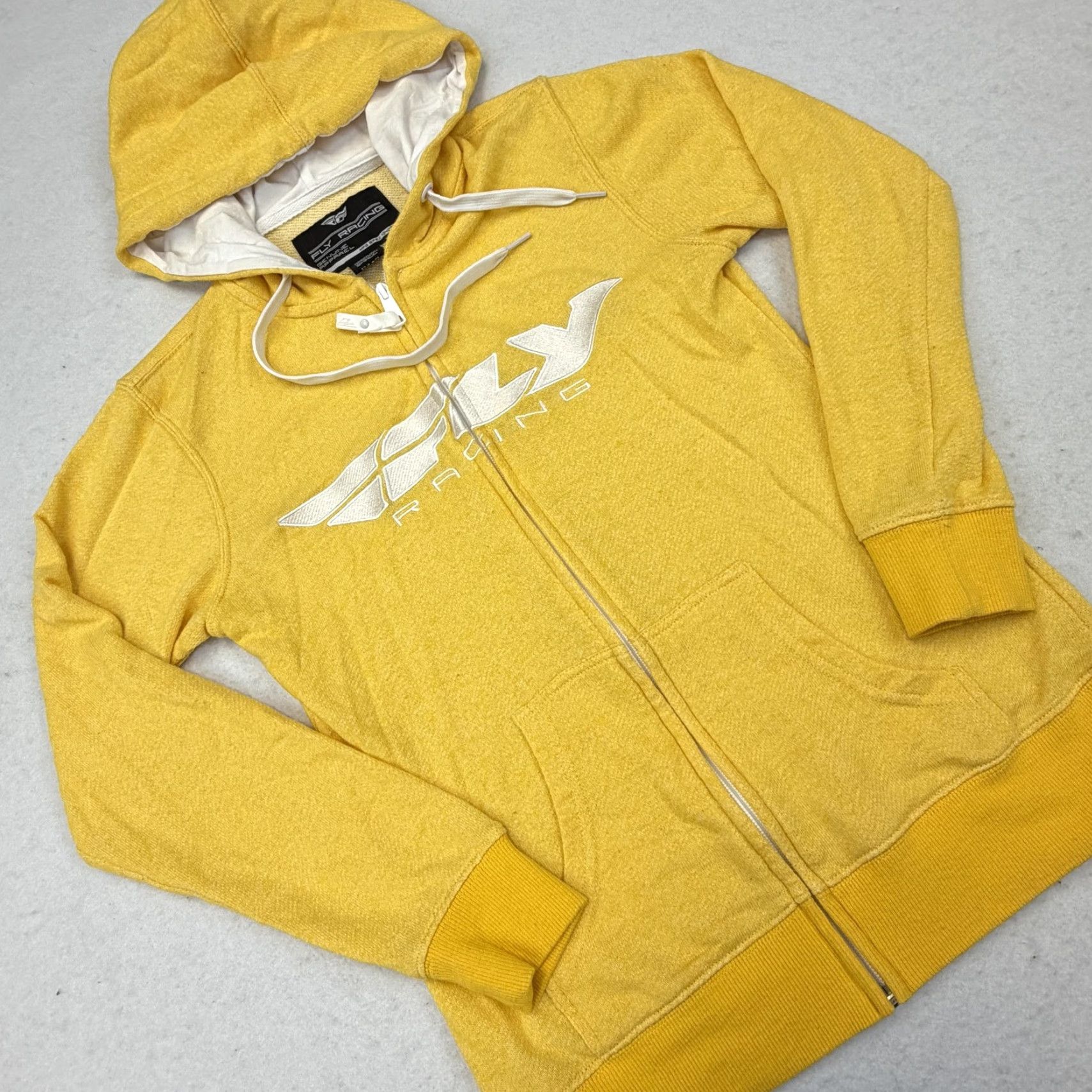 Logo 7 Fly Racing Hoodie Mens Small Yellow Full Zip Graphic Motorcycle Logo Sweatshirt Size US S / EU 44-46 / 1 - 2 Thumbnail