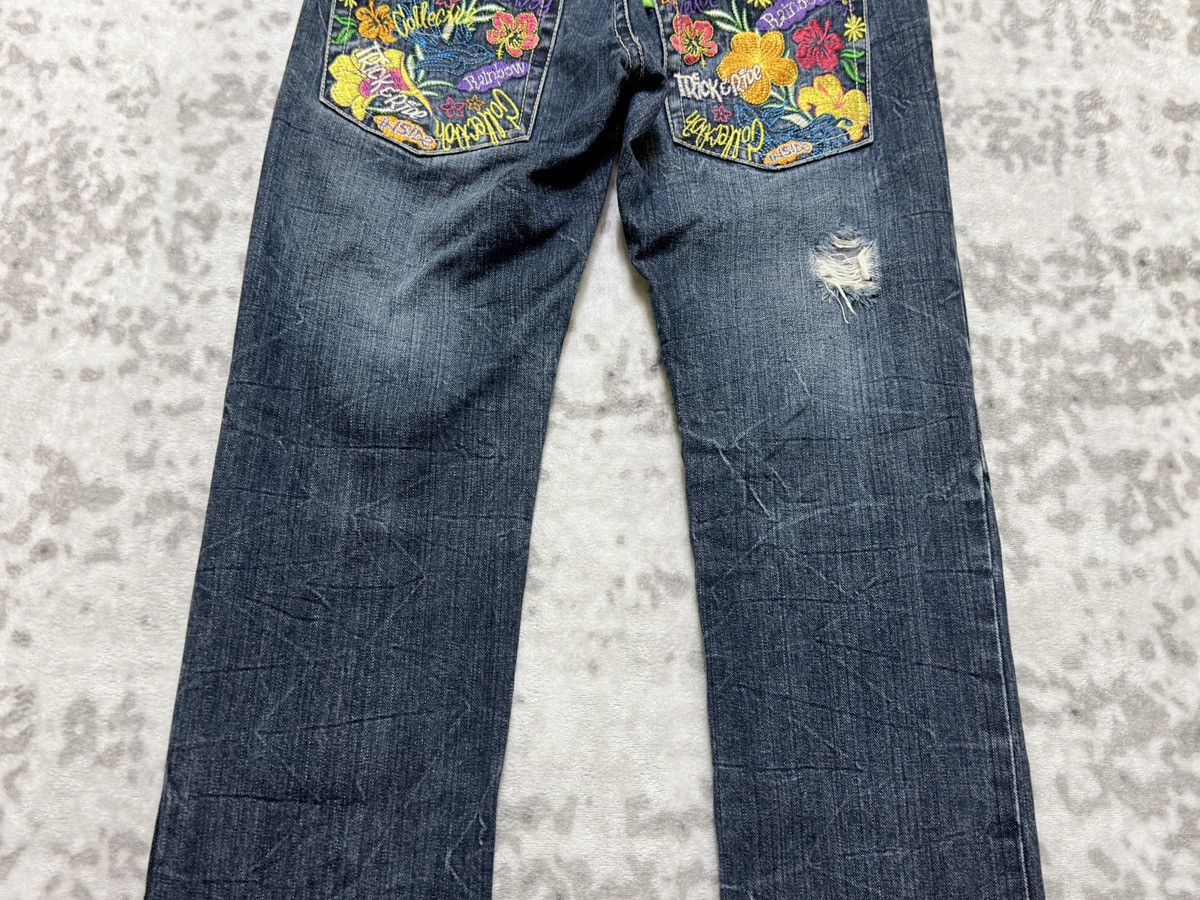 Hysteric Glamour Happiness Y2K Low Rise Floral Embroidered Graffiti Denim Size US 30 / EU 46 - 11 Thumbnail