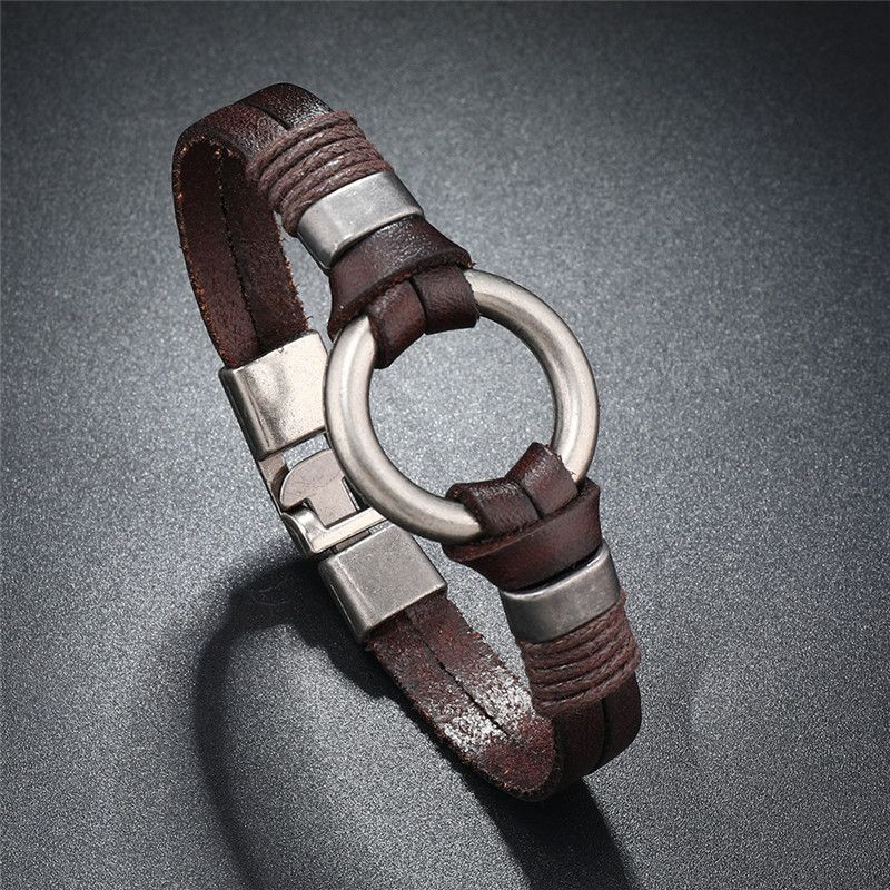 Japanese Brand Braided Brown Leather Bracelet Size ONE SIZE - 1 Thumbnail