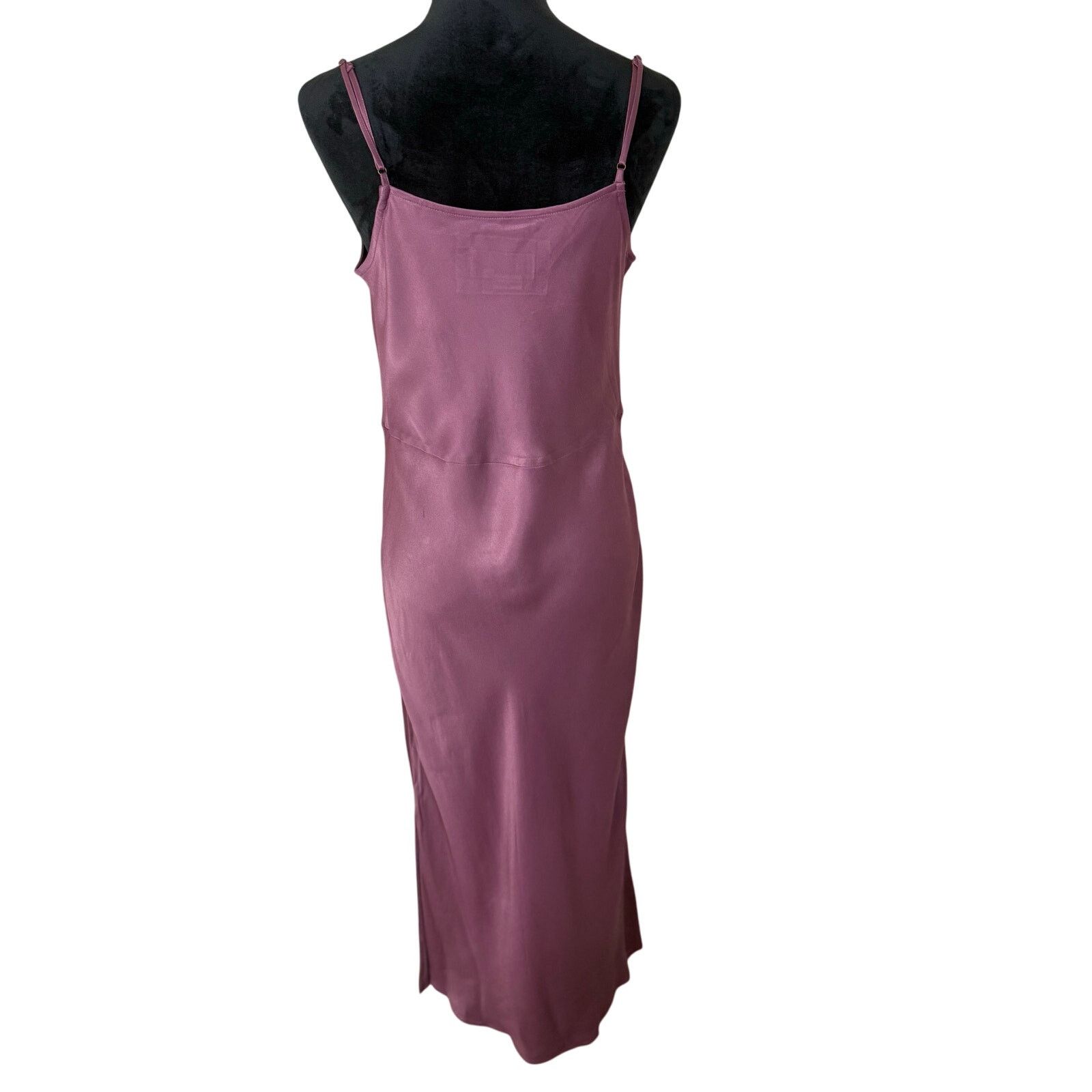 Anthropologie Anthropologie Elyse Plum Satin Slip Midi Dress - Size M Size M / US 6-8 / IT 42-44 - 5 Thumbnail