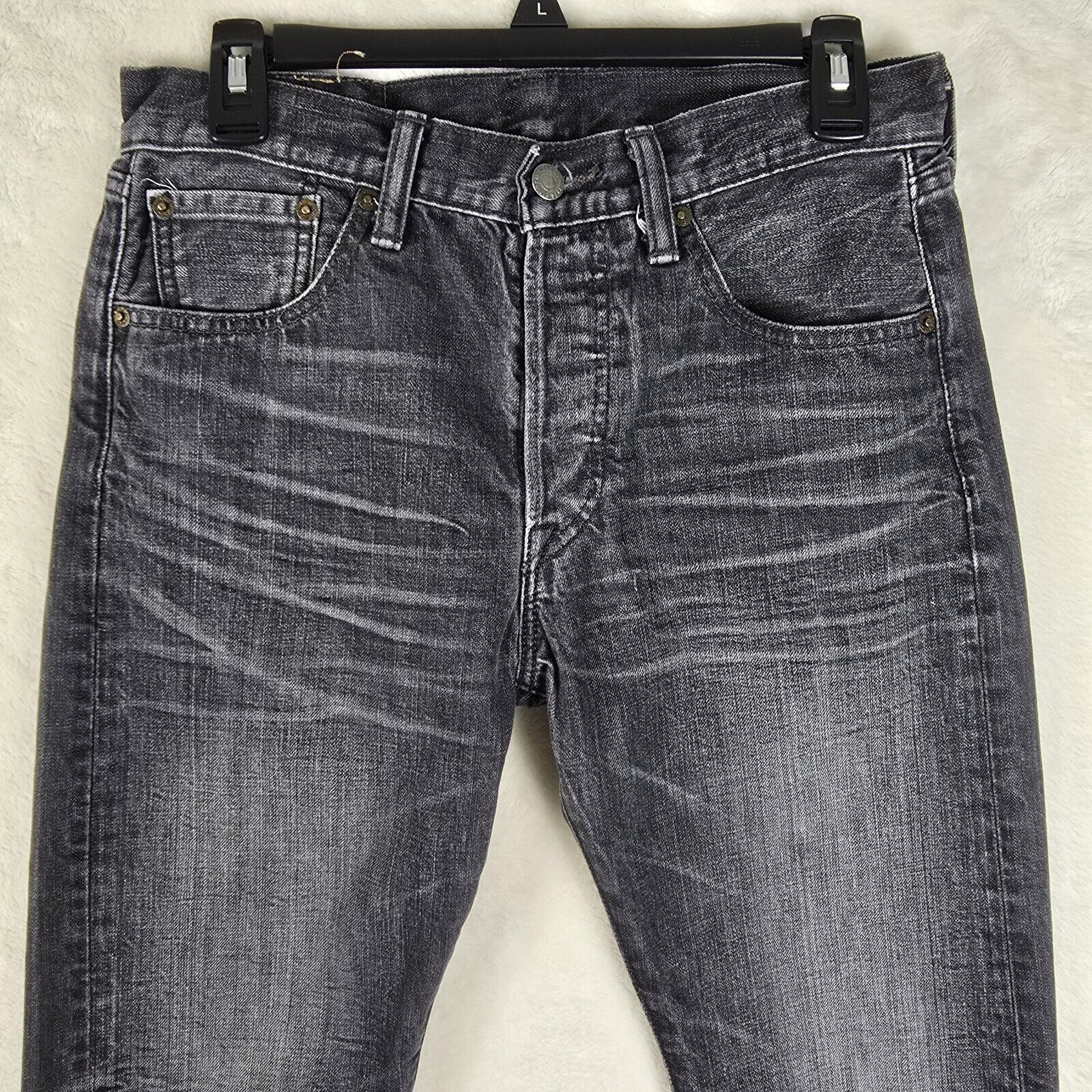 Levi's Levis Jeans Mens 29x32 Black 501 Straight Button Fly Size US 29 - 3 Thumbnail