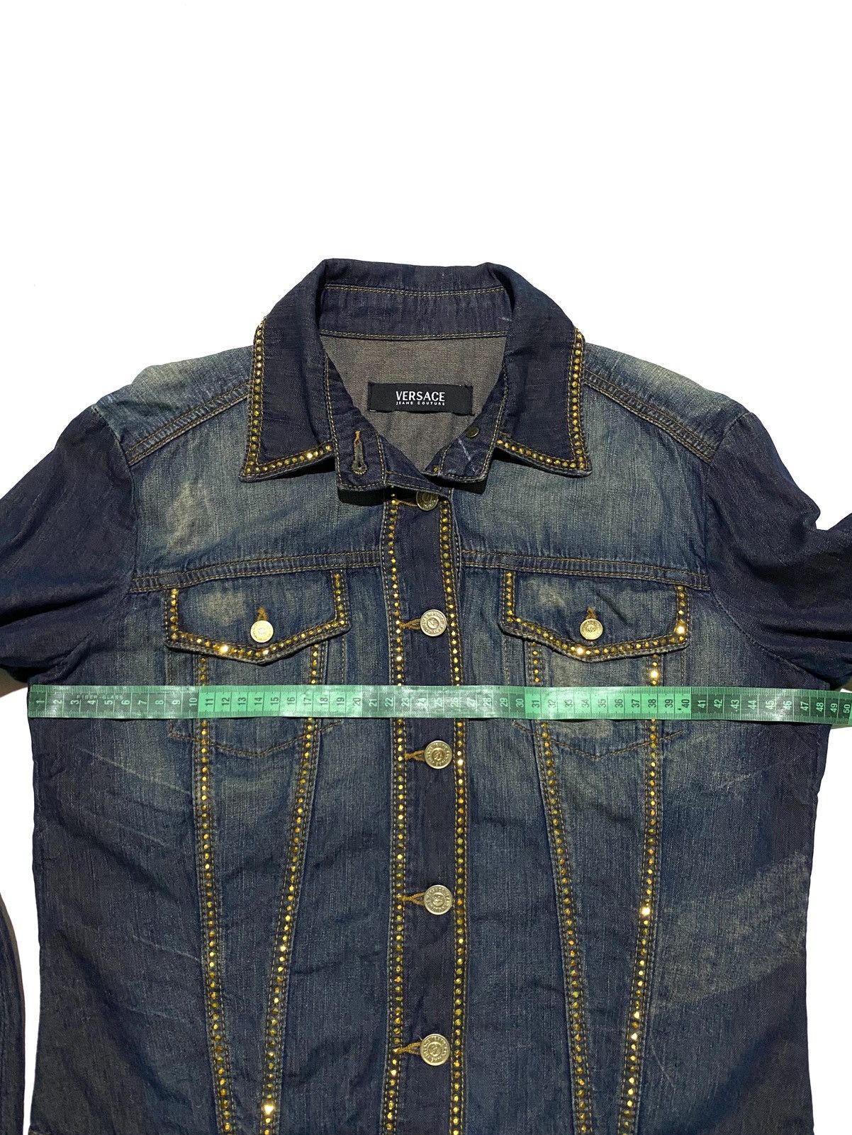 Versace Jeans Couture VERSACE JEAN COUTURE STUDDED DISTRESSED DENIM JACKET Size M / US 6-8 / IT 42-44 - 16 Thumbnail