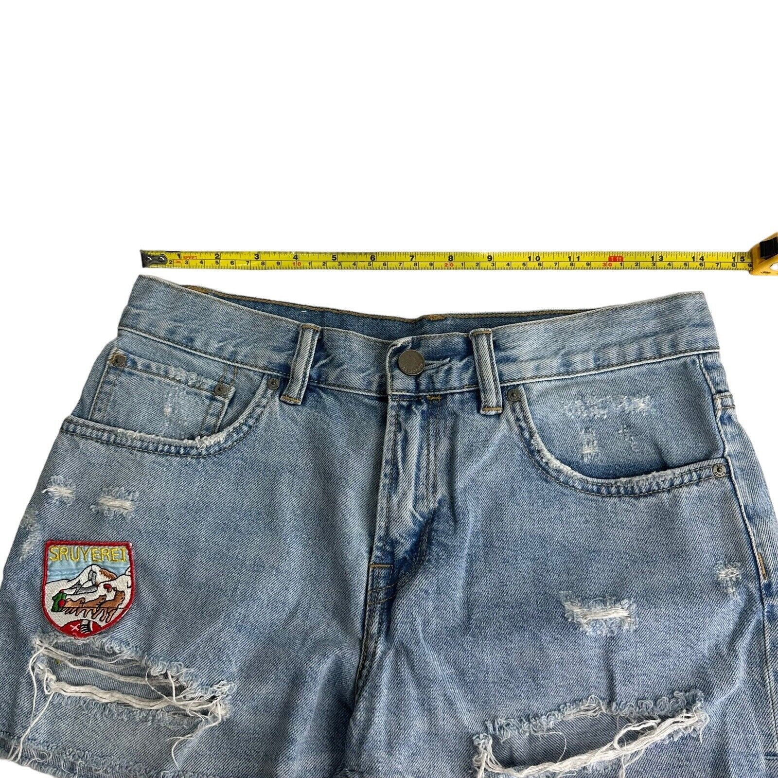 Allsaints allsaints kate distressed patches denim jean shorts Size 26 Size 26" / US 2 / IT 38 - 3 Thumbnail