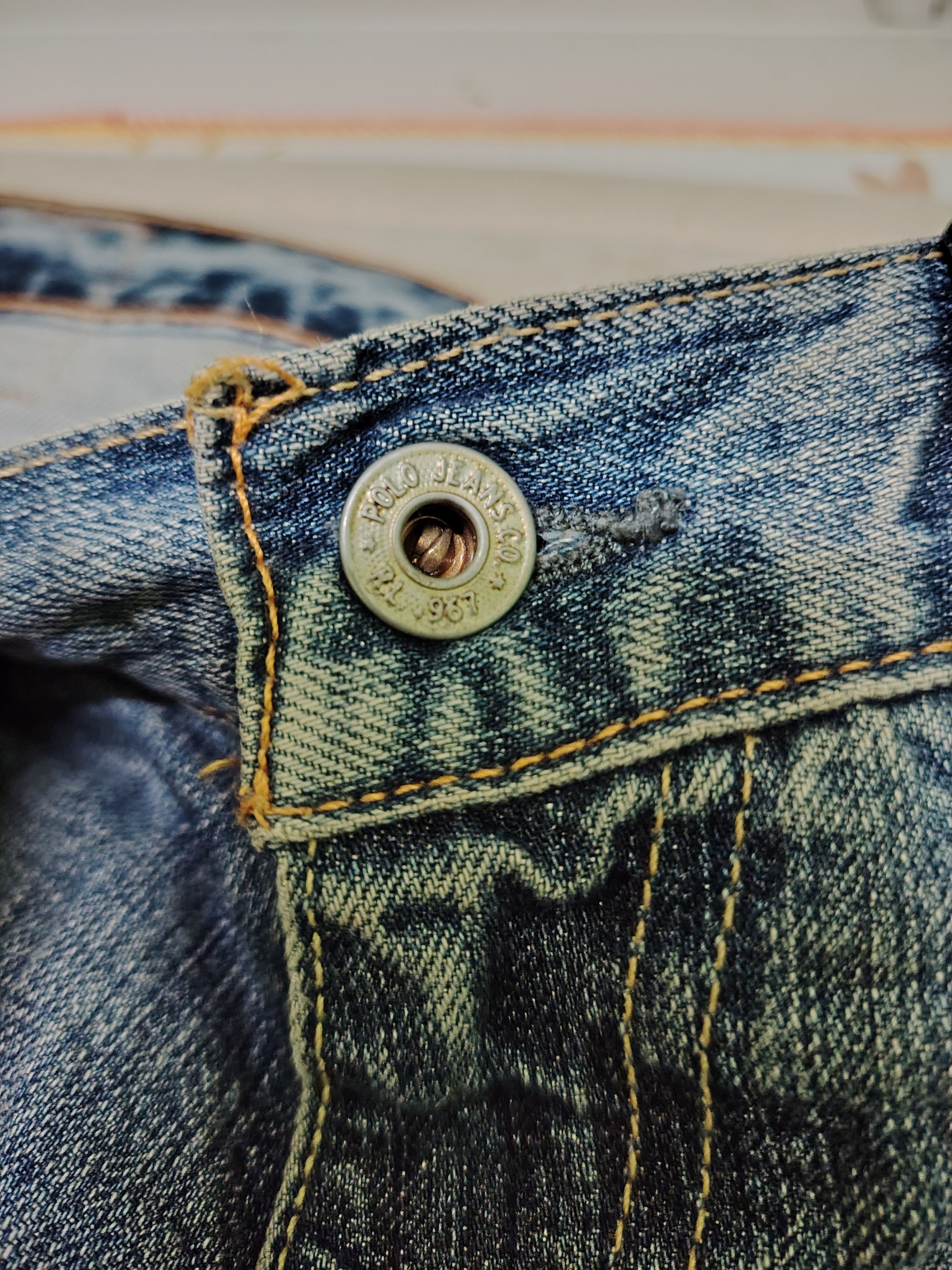 Polo Ralph Lauren Vtg Polo RRL Ralph Lauren Paint Splatter Denim Jeans Baggy Size US 32 / EU 48 - 6 Thumbnail