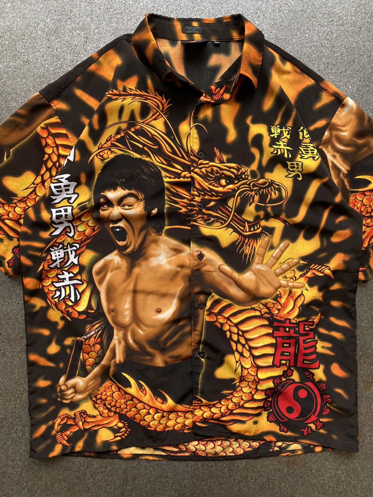 Vintage Vintage Bruce Lee Over Print Shirt Button Up Size US XXL / EU 58 / 5 - 4 Thumbnail