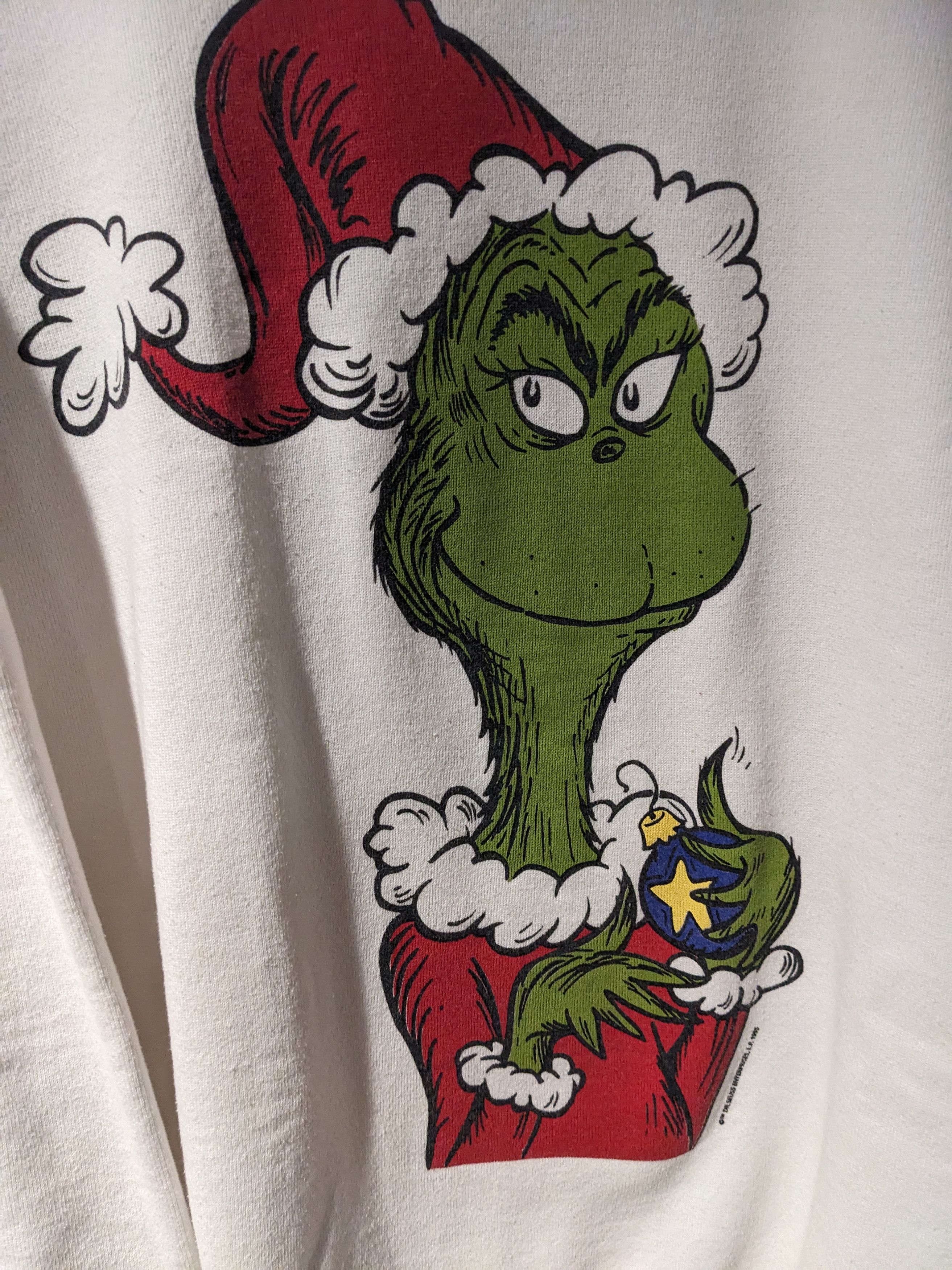 Vintage Vintage 1995 Dr. Seuss Grinch Cartoon Movie Promo Sweatshirt Size US M / EU 48-50 / 2 - 2 Thumbnail