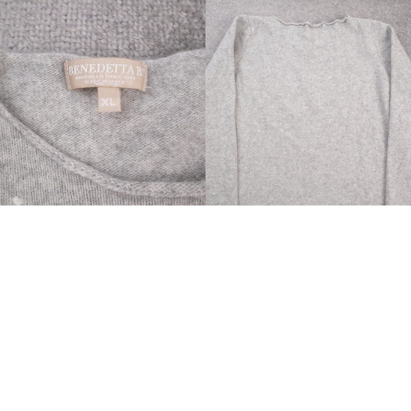 Vintage Benedetta B Sweater Long Sleeve Round Neck XL Gray Polka Dot Angora Viscose Wool Yak Ladies Pullover Italy Made in Italy Women Size XL / US 12-14 / IT 48-50 - 8 Thumbnail