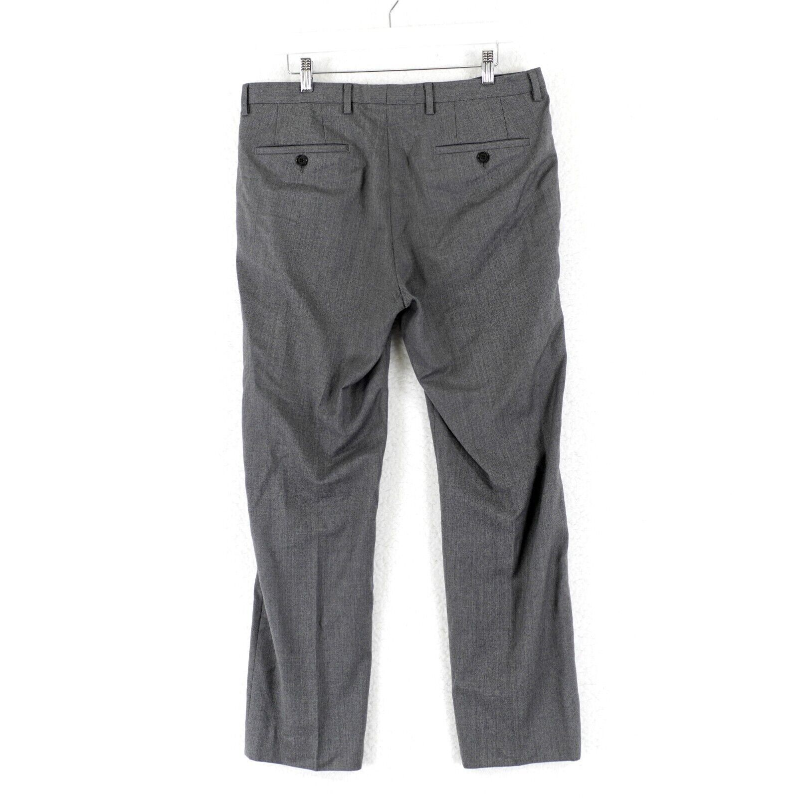 Hugo Boss DAMAGED Hugo Boss The Grand Central Wool Gray Flat Front Dre Size 34R - 4 Thumbnail