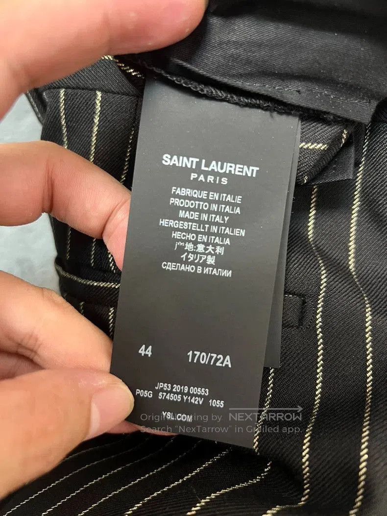 Saint Laurent Paris Saint Laurent Wool Pinstripe Cropped Trousers. Size US 28 / EU 44 - 4 Thumbnail