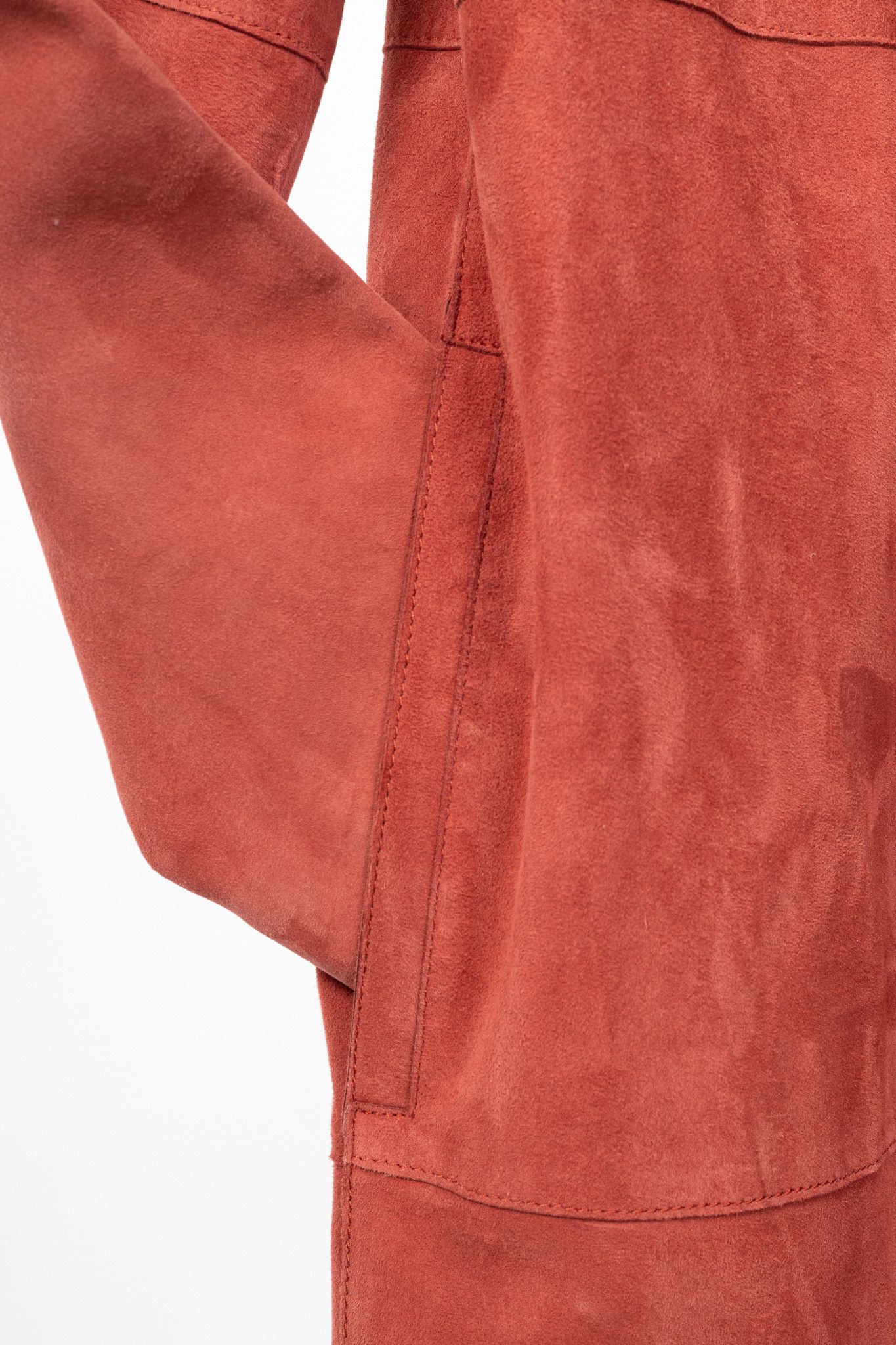 Weekend Max Mara Weekend Max Mara Virtus Red Suede Panelled Coat Size M / US 6-8 / IT 42-44 - 7 Thumbnail