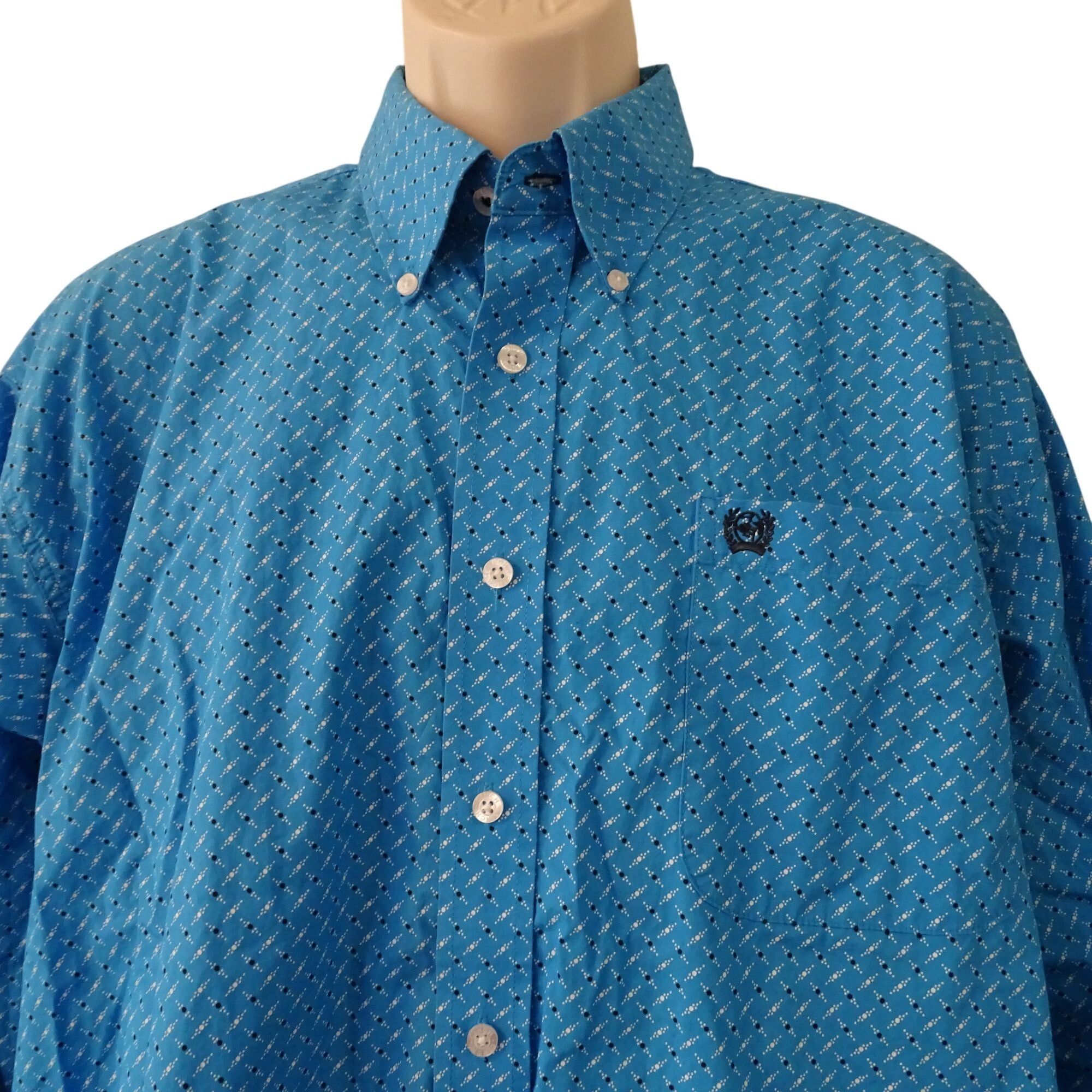 CINCH Cinch Men Blue Long Sleeve Western Button Down Collar Shirt Size US L / EU 52-54 / 3 - 1 Thumbnail