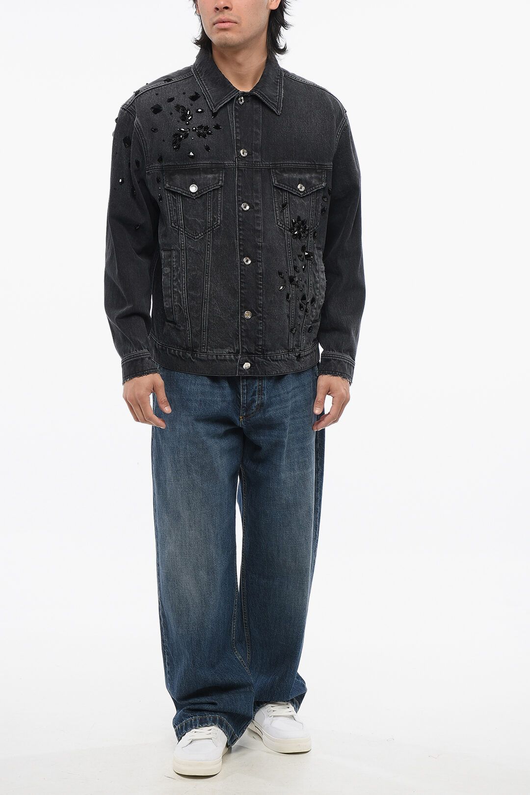 Dolce & Gabbana og1mm0825 Vintage Detailed Denim Jacket in Black Size US M / EU 48-50 / 2 - 4 Thumbnail