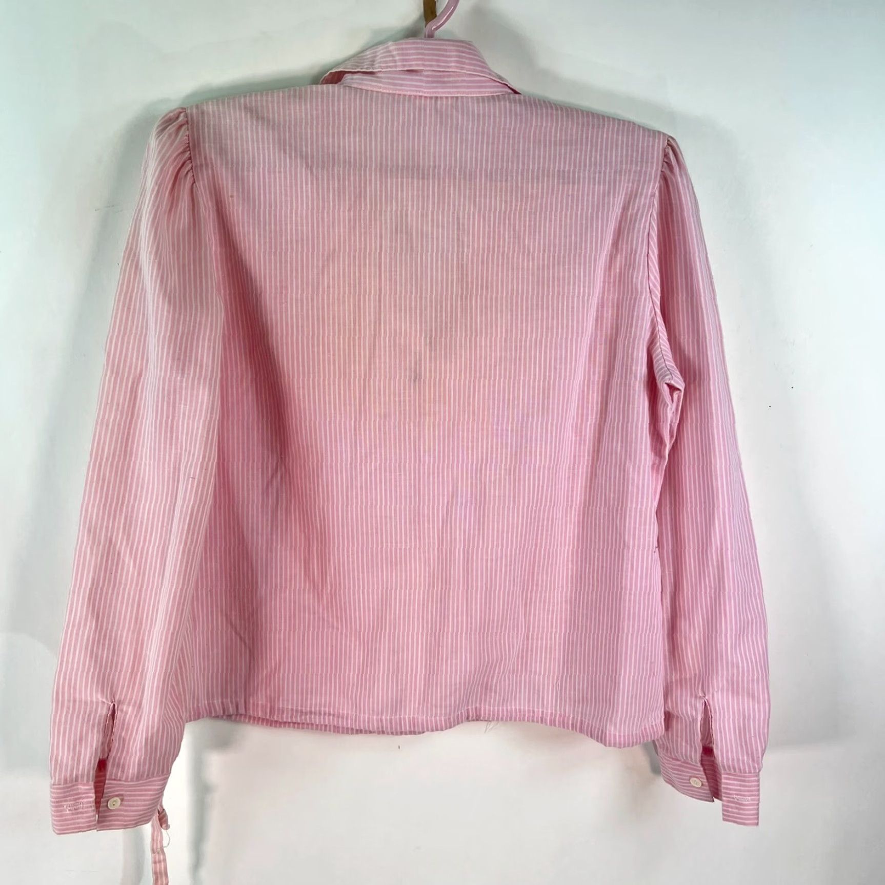 Vintage Fritzi Pink Striped Pullover Blouse Womens Large L Balloon Sleeve Classic Tunic Size L / US 10 / IT 46 - 4 Thumbnail