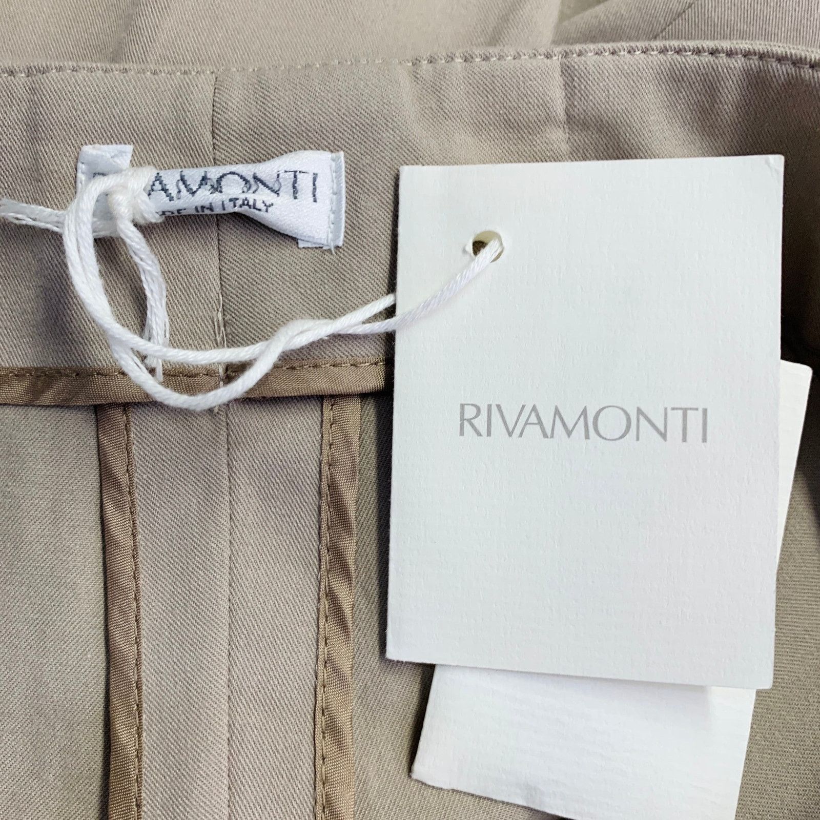 Other RIVAMONTI Size 2 Khaki Cotton Blend Narrow Leg Dress Pants Size 26" / US 2 / IT 38 - 6 Thumbnail