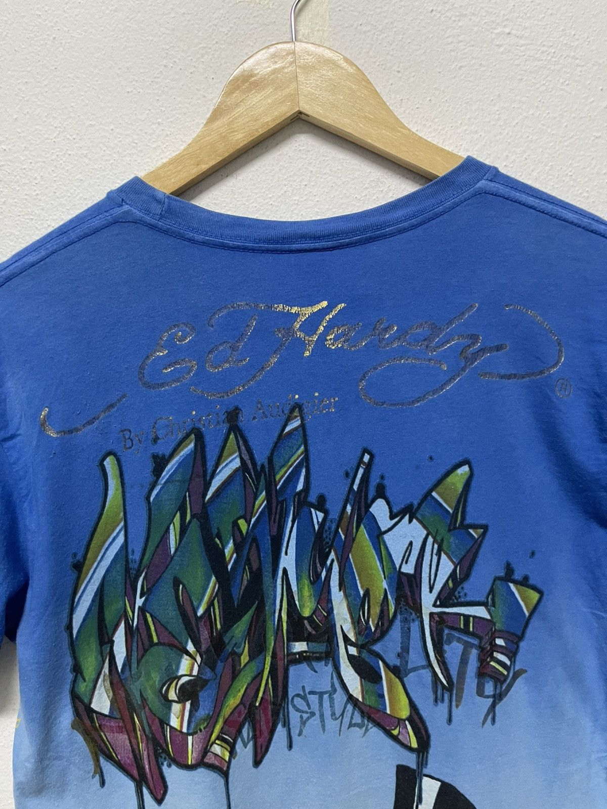 Ed Hardy 2000s ED HARDY CHRISTIAN AUDIGIER OVP DOUBLE LAYER TSHIRT Size US S / EU 44-46 / 1 - 15 Thumbnail