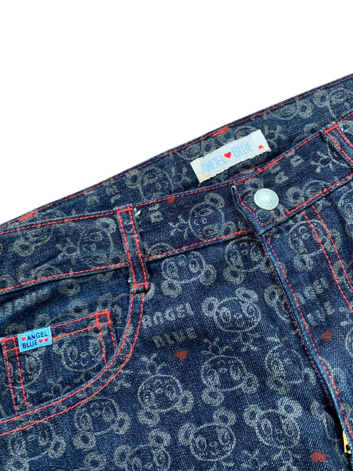 Angel Blue Y2k 2000s Angel blue japanese brand full print jeans rare Size 28" / US 6 / IT 42 - 5 Thumbnail