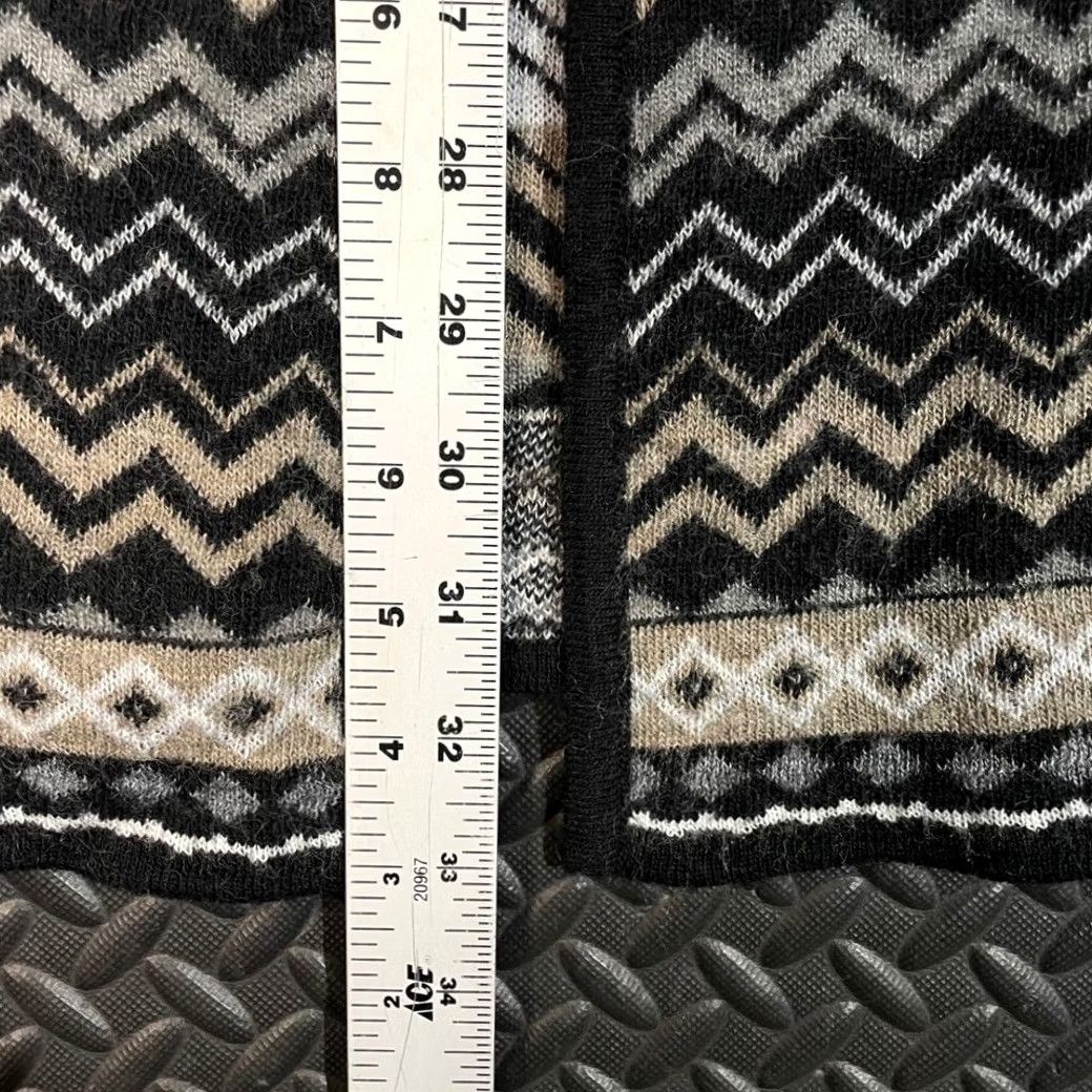 Vintage Cocogio Cardigan Women’s Black Small Open Front Zig Zag Print Sweater Shirts? Size S / US 4 / IT 40 - 6 Thumbnail