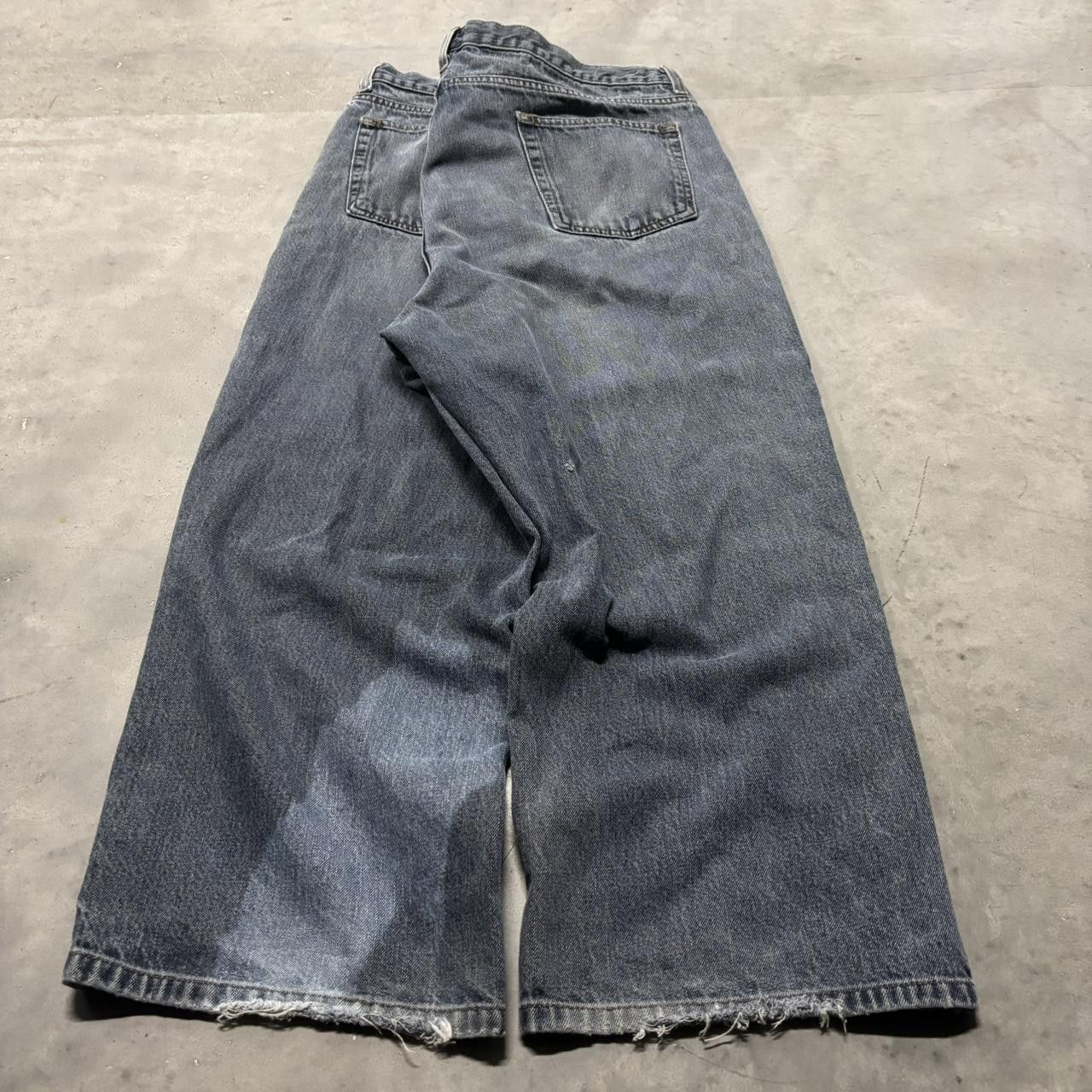 Japanese Brand × Vintage Crazy Vintage Y2K/2000s Baggy Grunge Dark Wash Skater Denim Jeans! Size US 40 / EU 56 - 4 Thumbnail