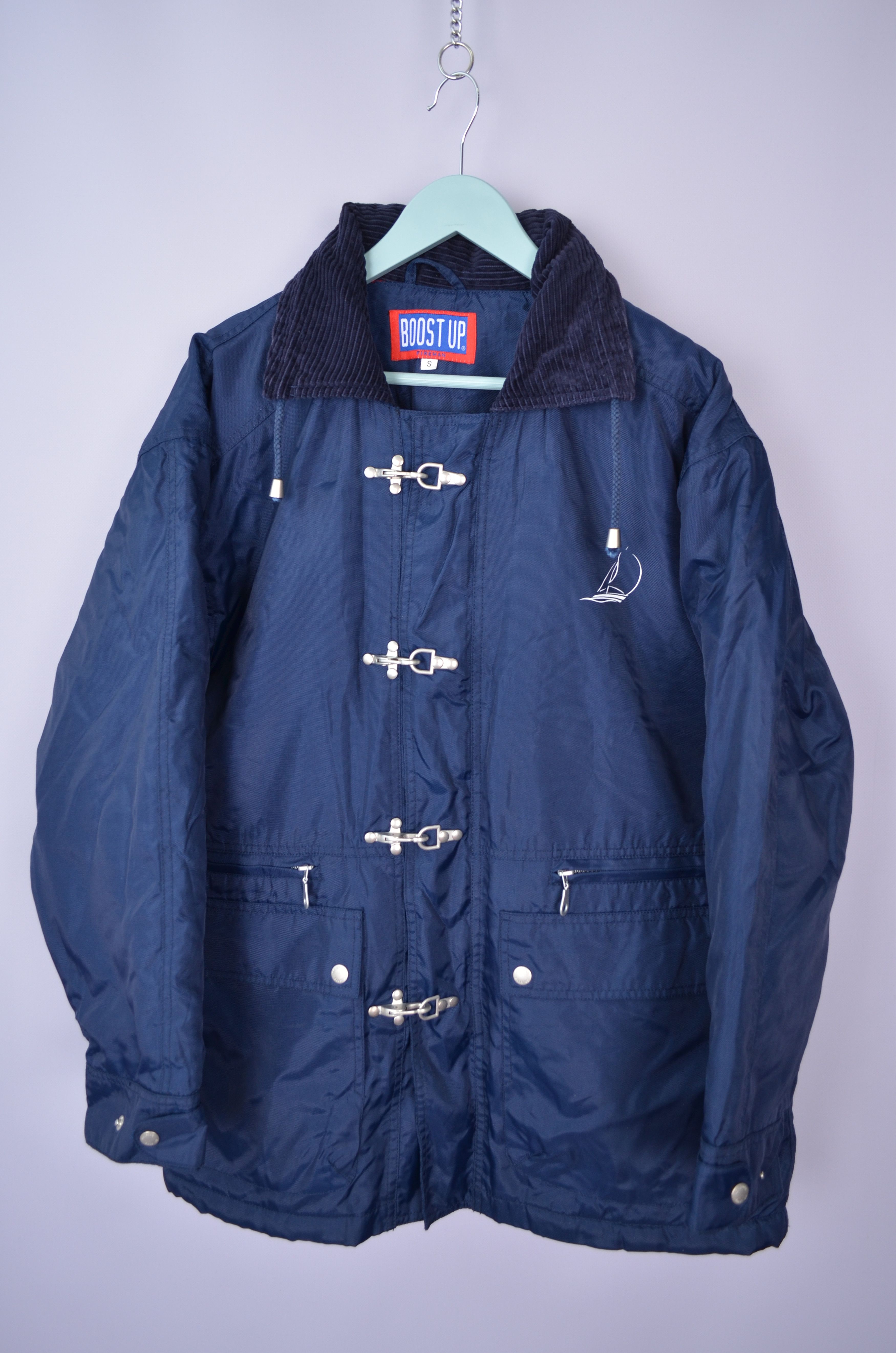Vintage Boost Up Fireman Nylon Vintage Navy Jacket Size S 90s Size US S / EU 44-46 / 1 - 1 Thumbnail