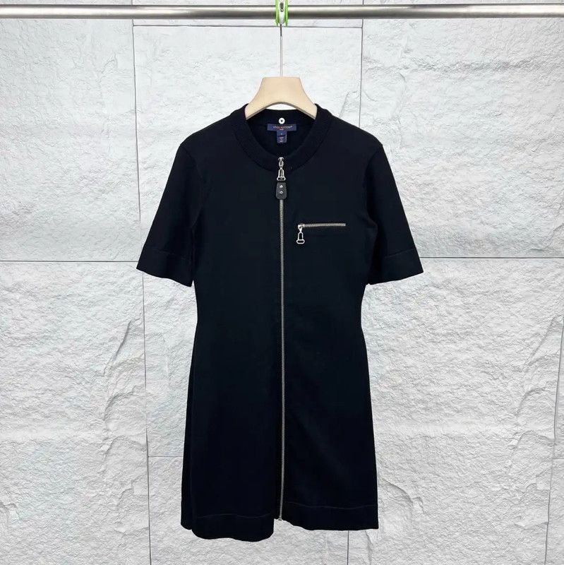 Louis Vuitton Louis Vuitton Black Cotton Dress Size S 0089 Size S / US 4 / IT 40 - 1 Thumbnail