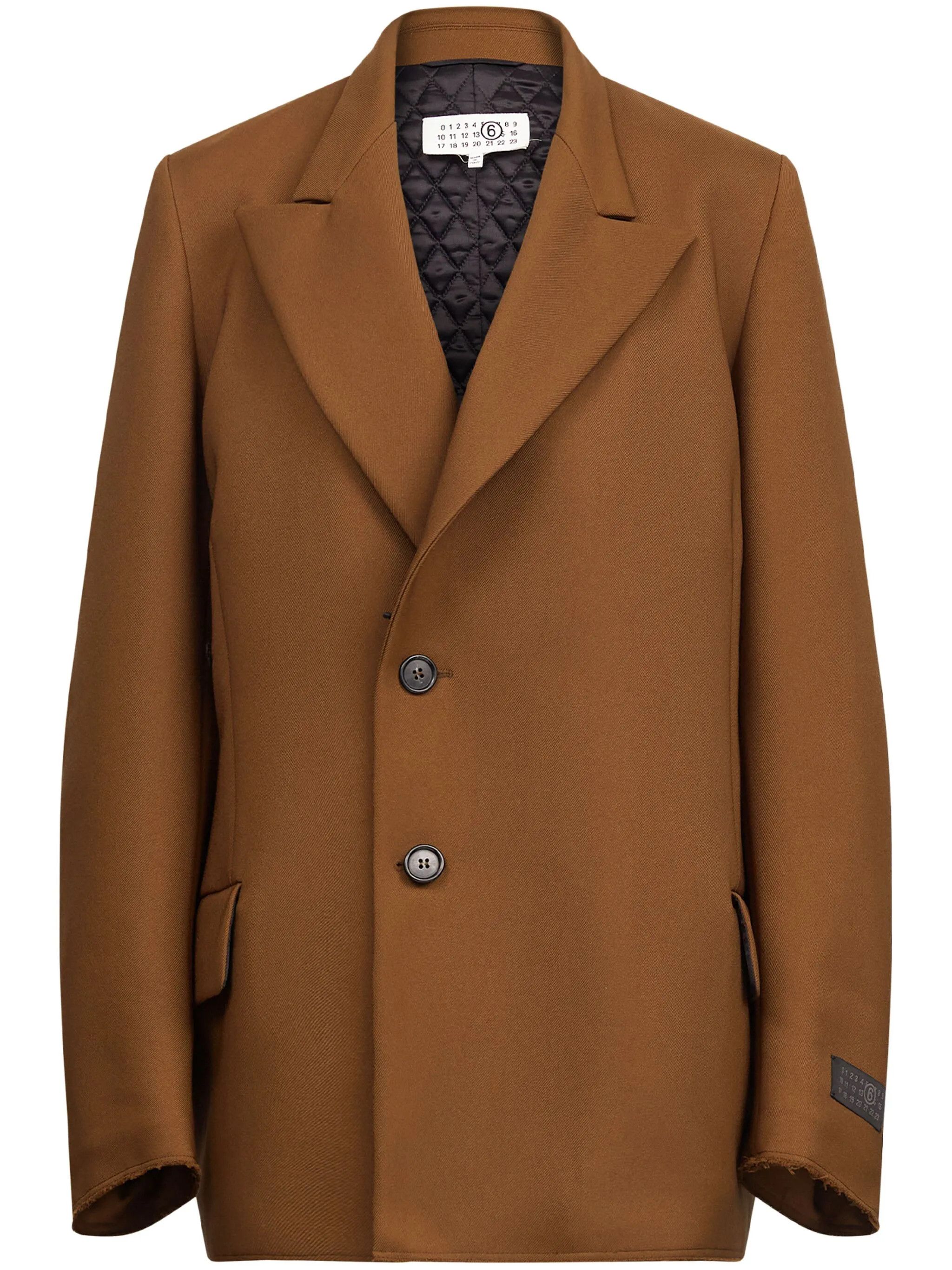 Maison Margiela oc11z0925 Single-breasted Oversized Blazer in Brown Size S / US 4 / IT 40 - 1 Thumbnail