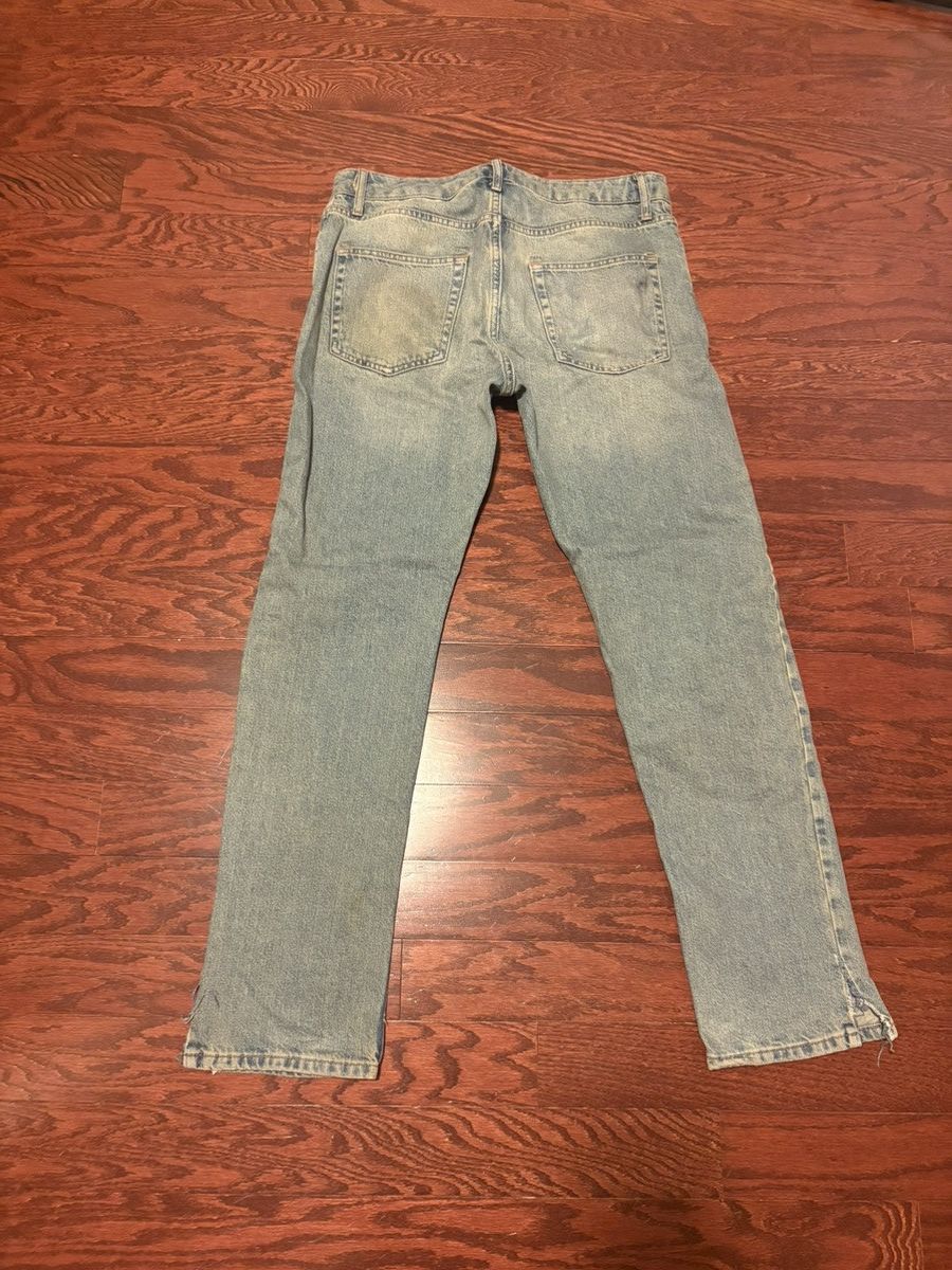 Topman TOPMAN Standard faded blue wash jeans Size US 31 - 3 Thumbnail