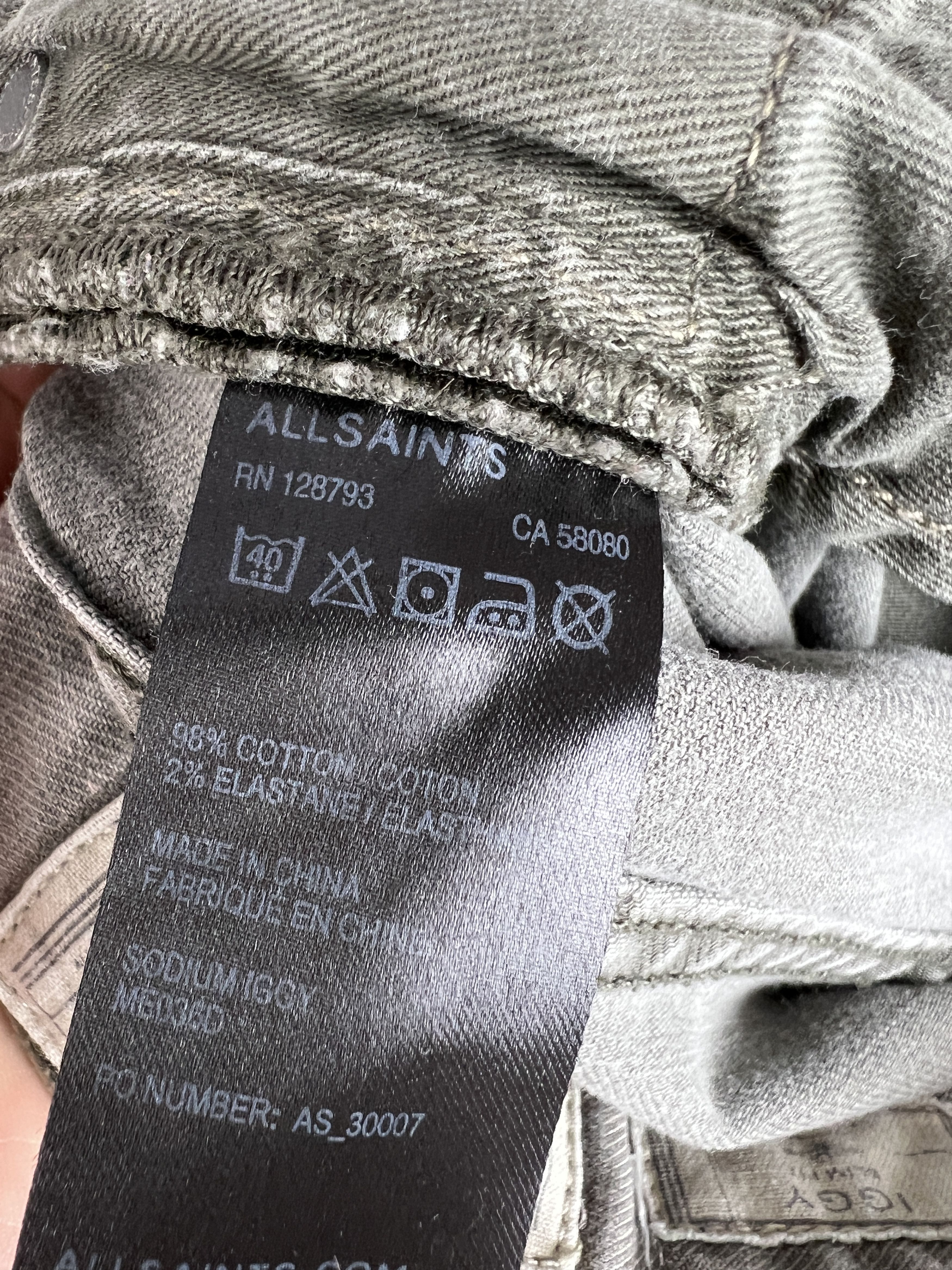 Allsaints Allsaints Sodium Iggy Washed Gray Denim Pants Size US 34 / EU 50 - 6 Thumbnail