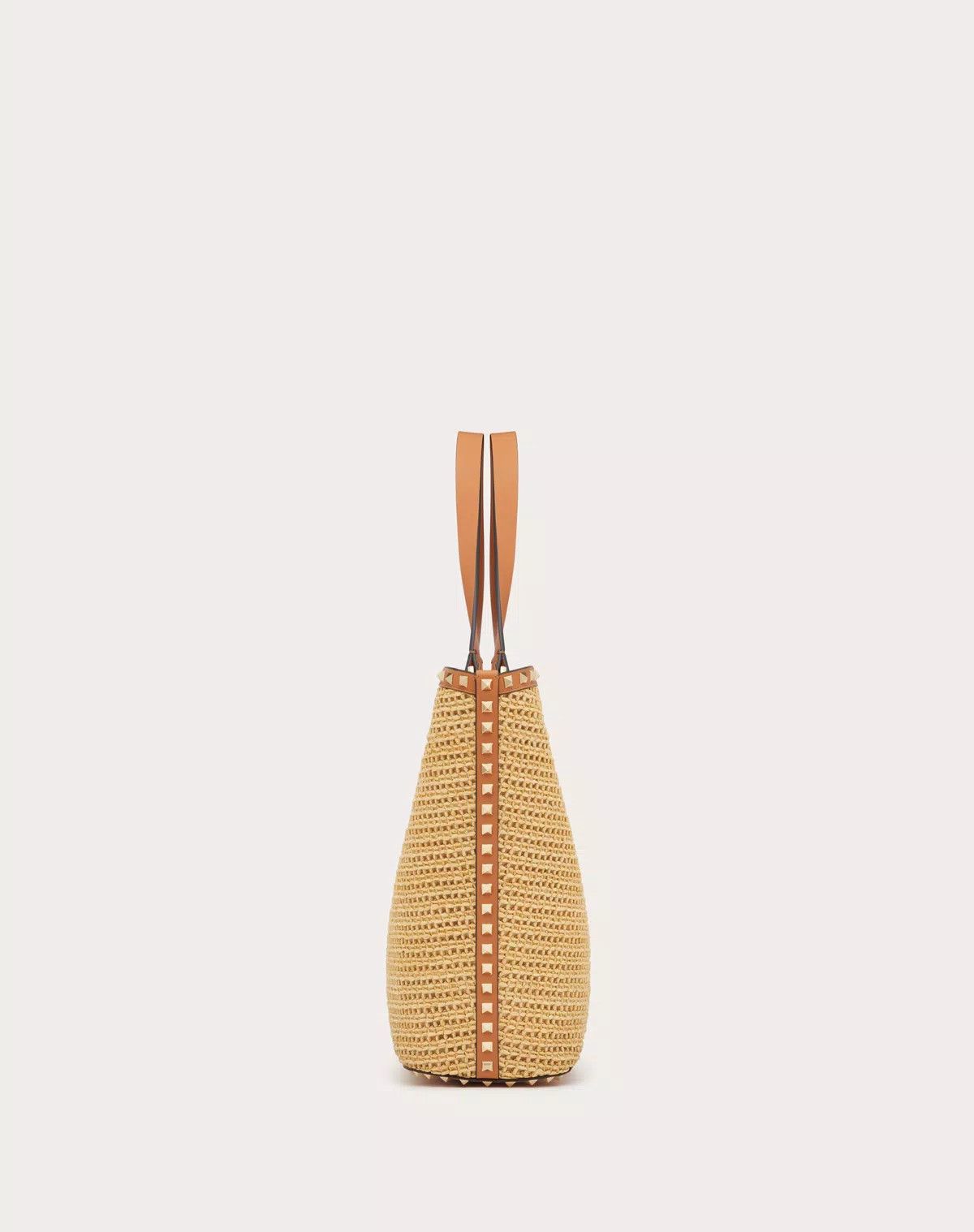 Valentino o1s1wg110625 Size: OS/Rockstud Woven Sopping Bag in Beige Size ONE SIZE - 4 Thumbnail