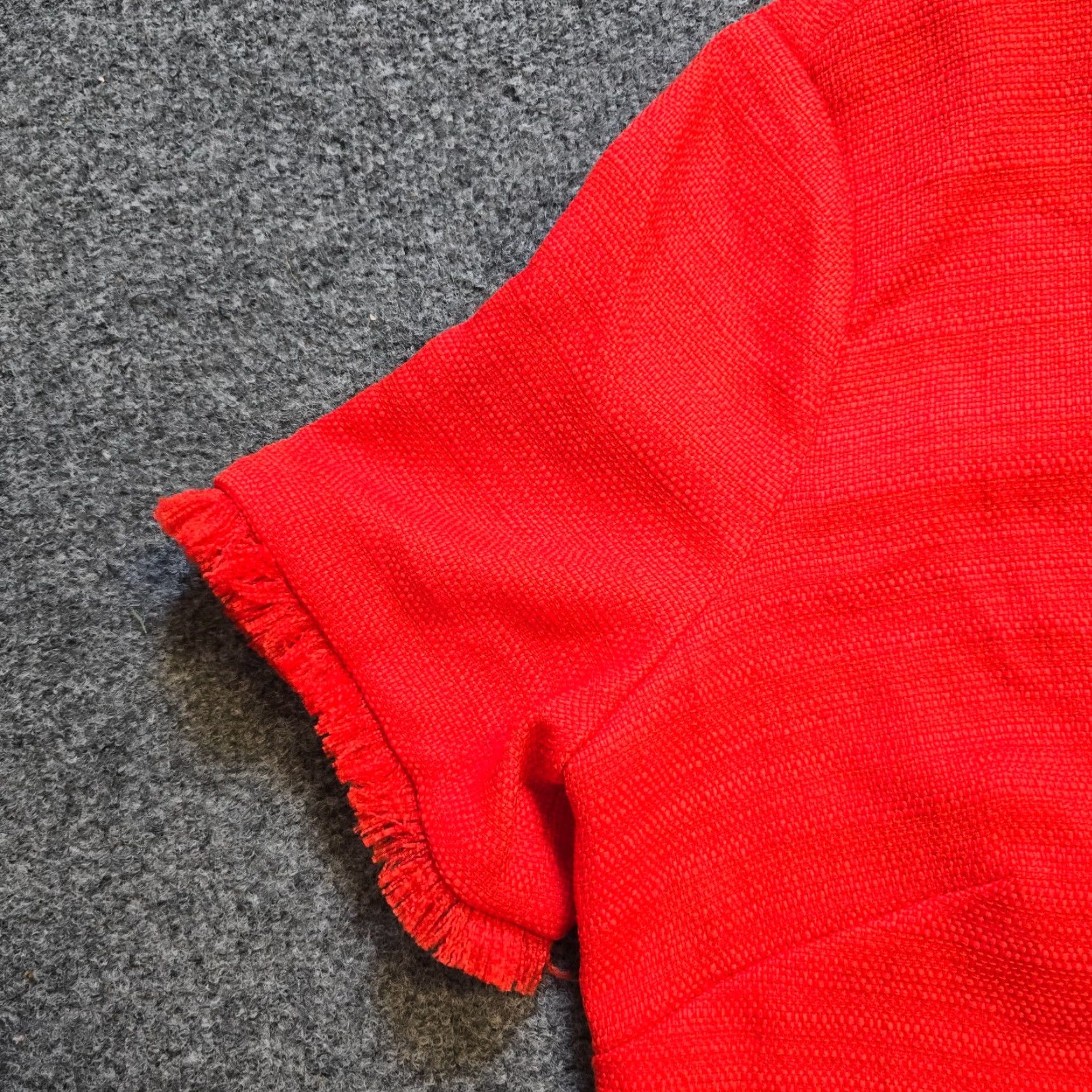 Tommy Hilfiger Tommy Hilfiger Dress Womens 14 Orange Tweed Fitted Short Sleeve Pockets Classic Sheath Knee Length Casual Size 36" / US 14 / IT 50 - 3 Thumbnail
